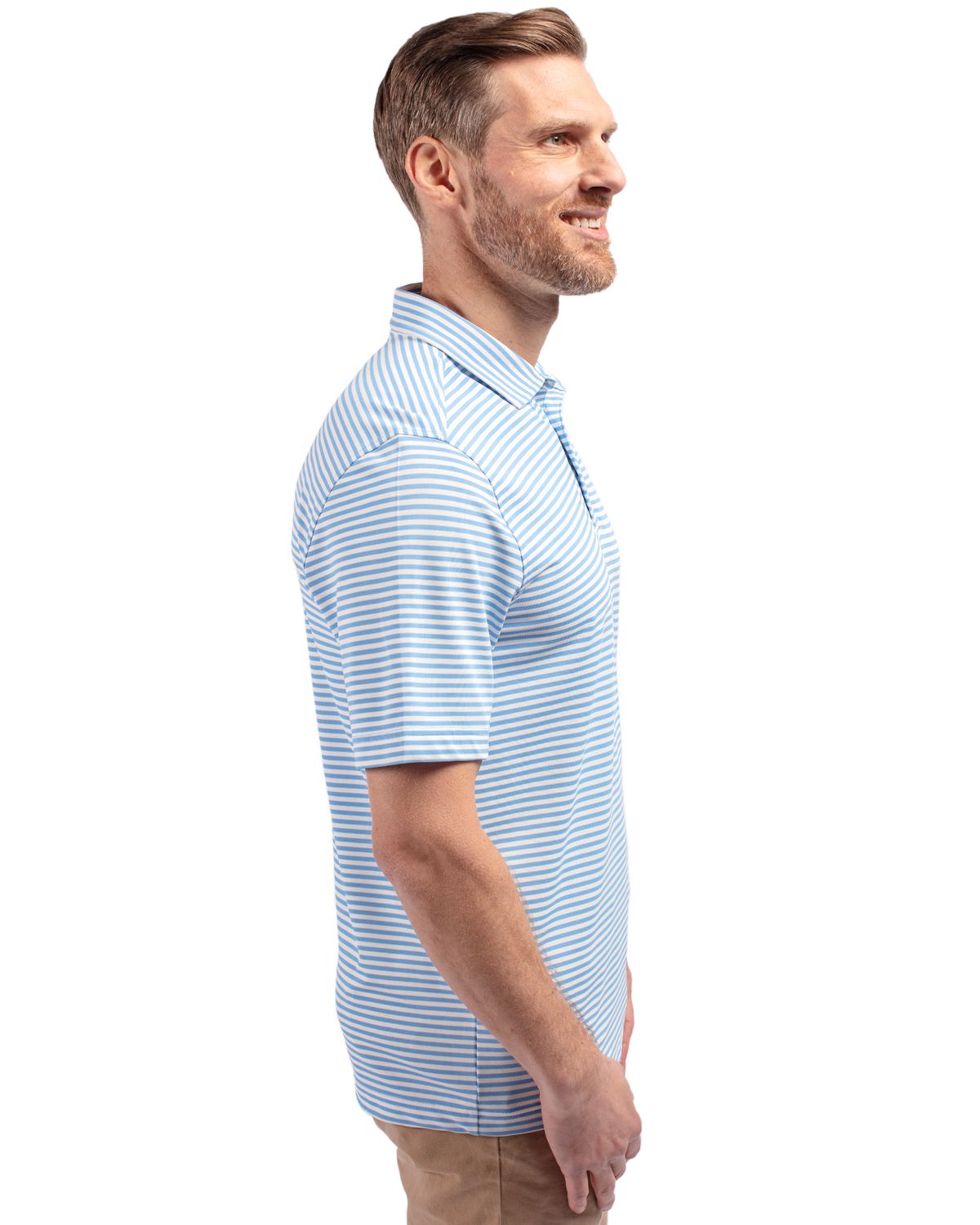 Cutter & Buck Virtue Recycled Stripe Featherlight Pique Mens Big & Tall Polo Big & Tall 117
