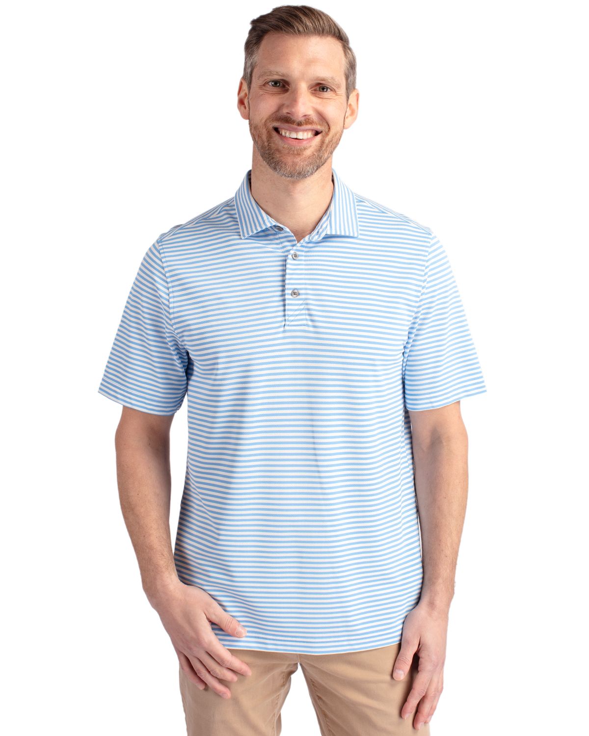 Cutter & Buck Virtue Recycled Stripe Featherlight Pique Mens Big & Tall Polo Big & Tall 92