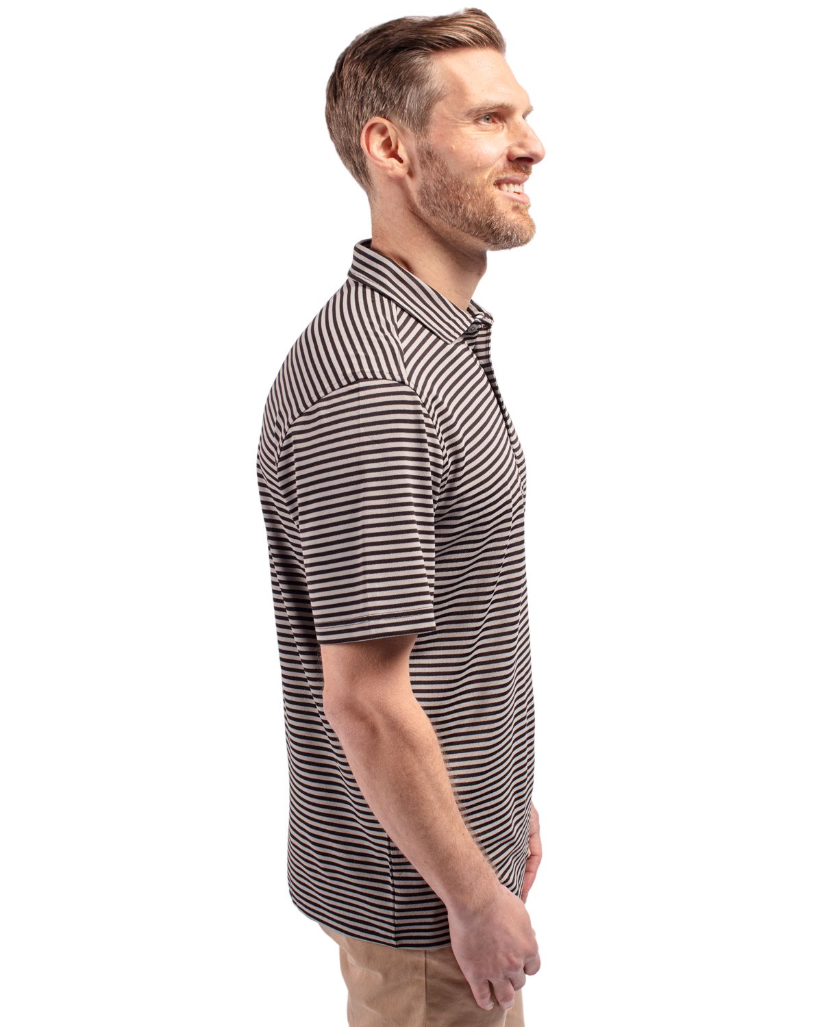 Cutter & Buck Virtue Recycled Stripe Featherlight Pique Mens Big & Tall Polo Big & Tall 20