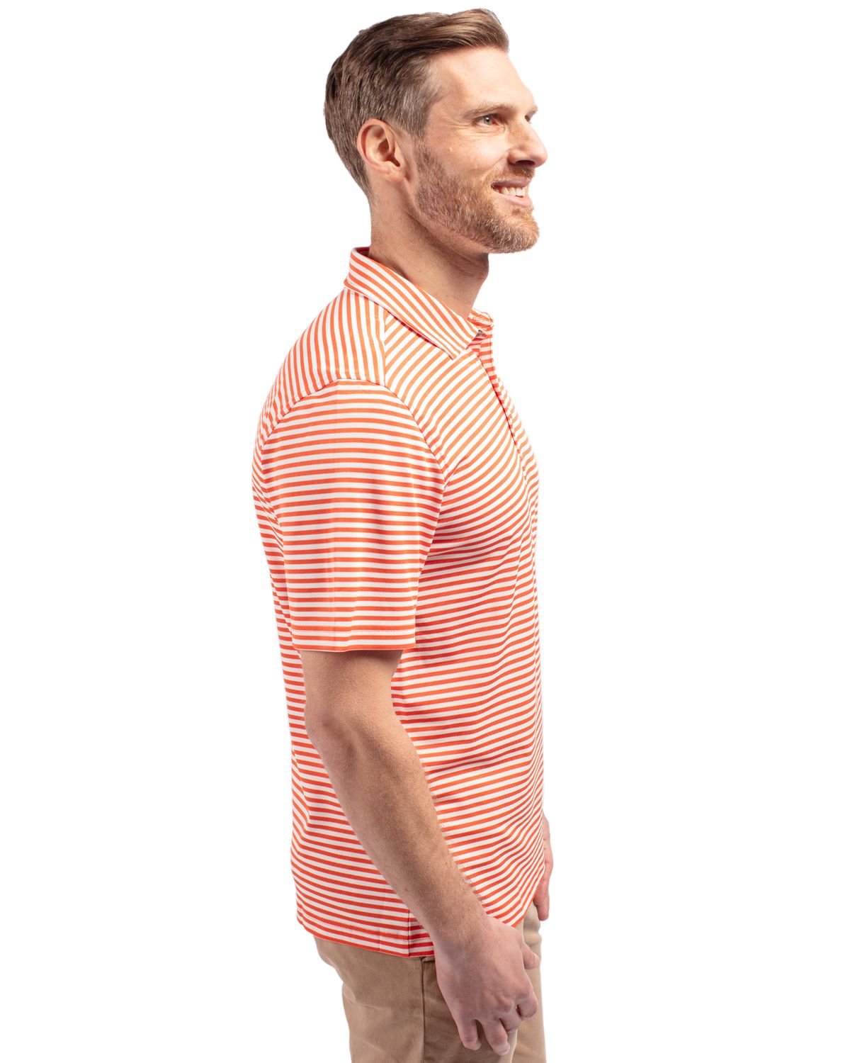 Cutter & Buck Virtue Recycled Stripe Featherlight Pique Mens Big & Tall Polo Big & Tall 119