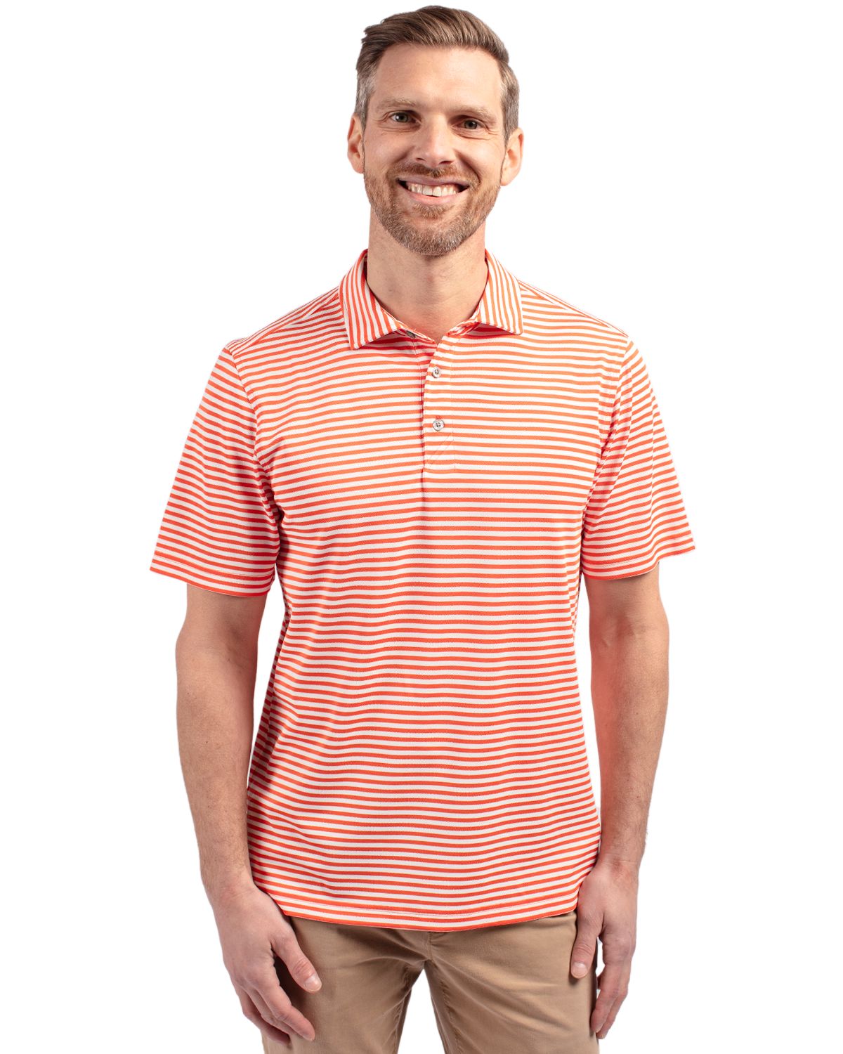 Cutter & Buck Virtue Recycled Stripe Featherlight Pique Mens Big & Tall Polo Big & Tall 24