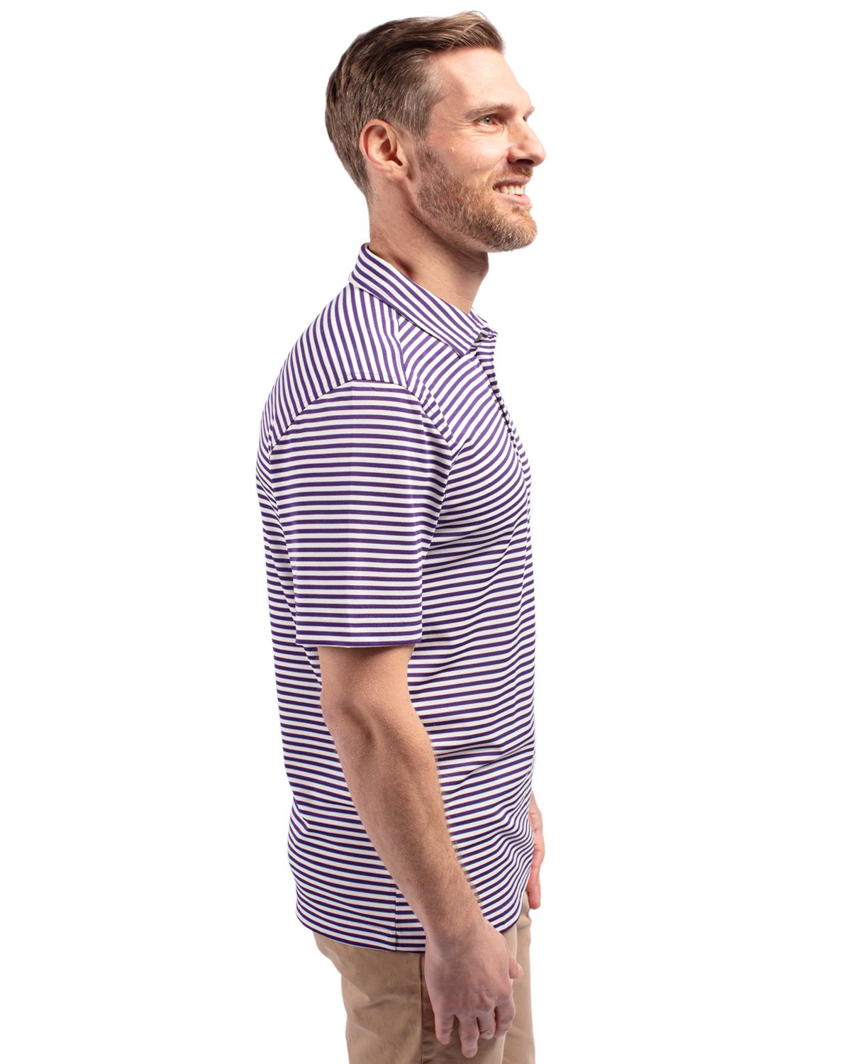 Cutter & Buck Virtue Recycled Stripe Featherlight Pique Mens Big & Tall Polo Big & Tall 33