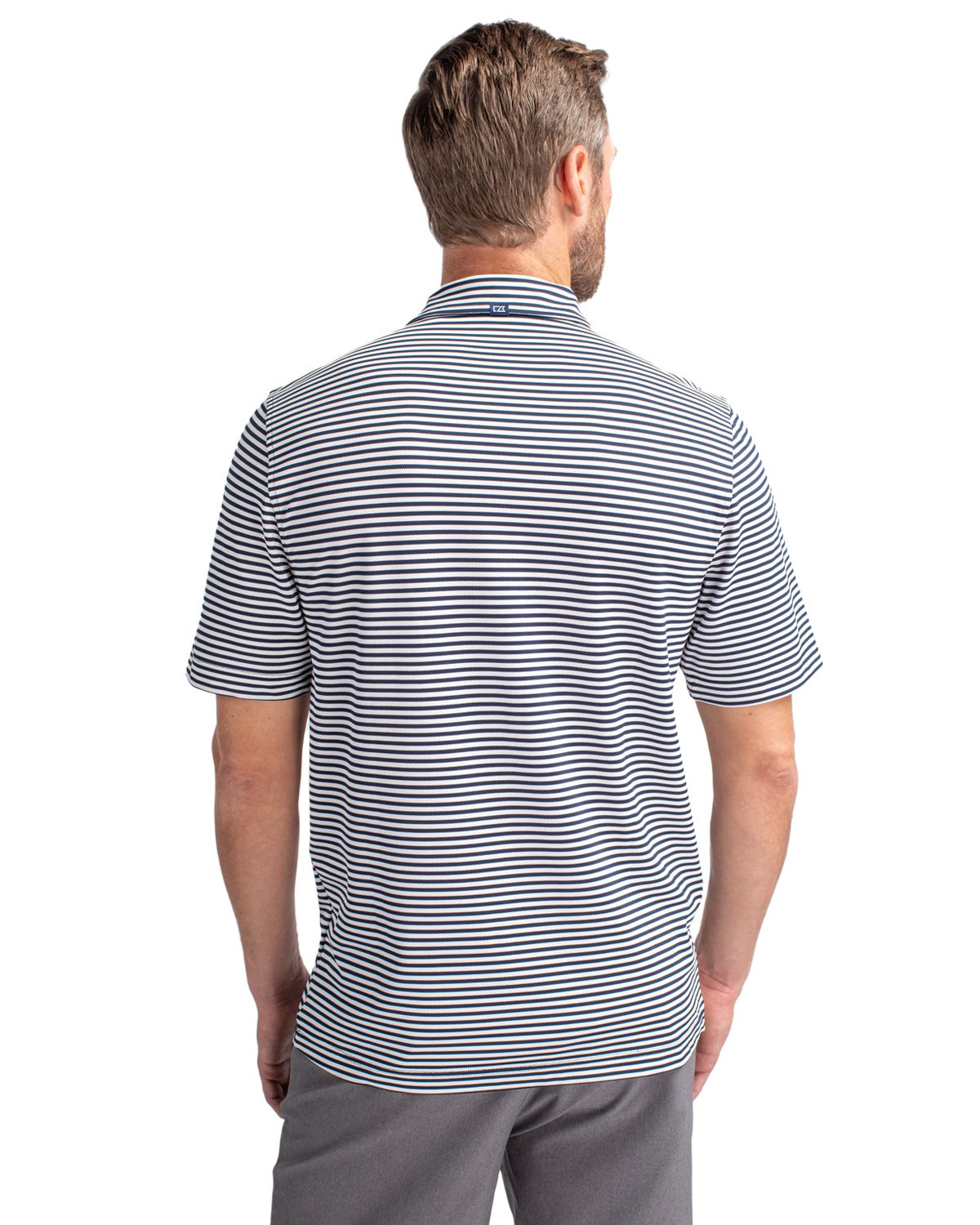 Cutter & Buck Virtue Recycled Stripe Featherlight Pique Mens Big & Tall Polo Big & Tall 109
