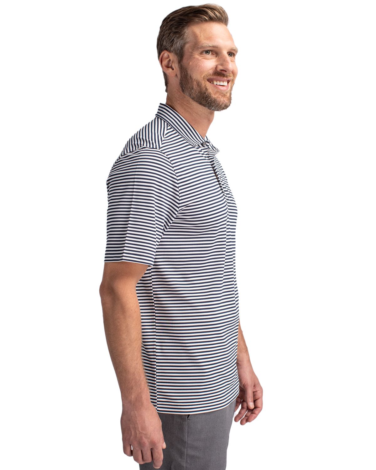 Cutter & Buck Virtue Recycled Stripe Featherlight Pique Mens Big & Tall Polo Big & Tall 113