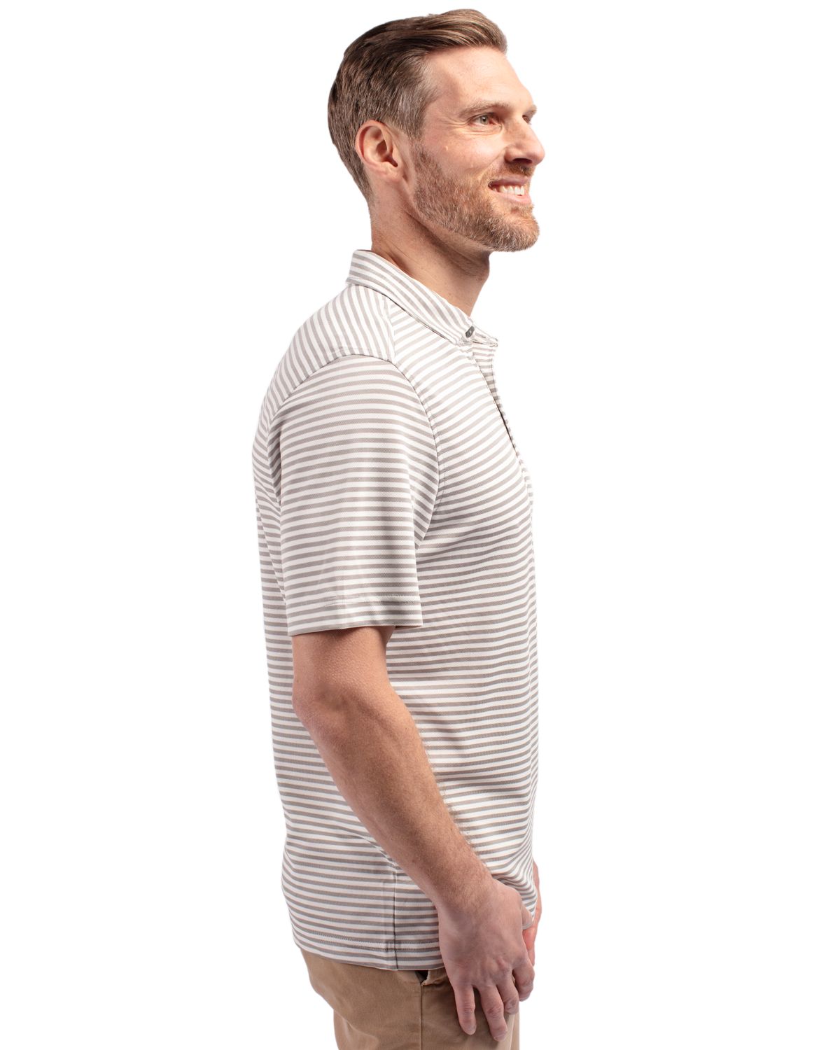 Cutter & Buck Virtue Recycled Stripe Featherlight Pique Mens Big & Tall Polo Big & Tall 77