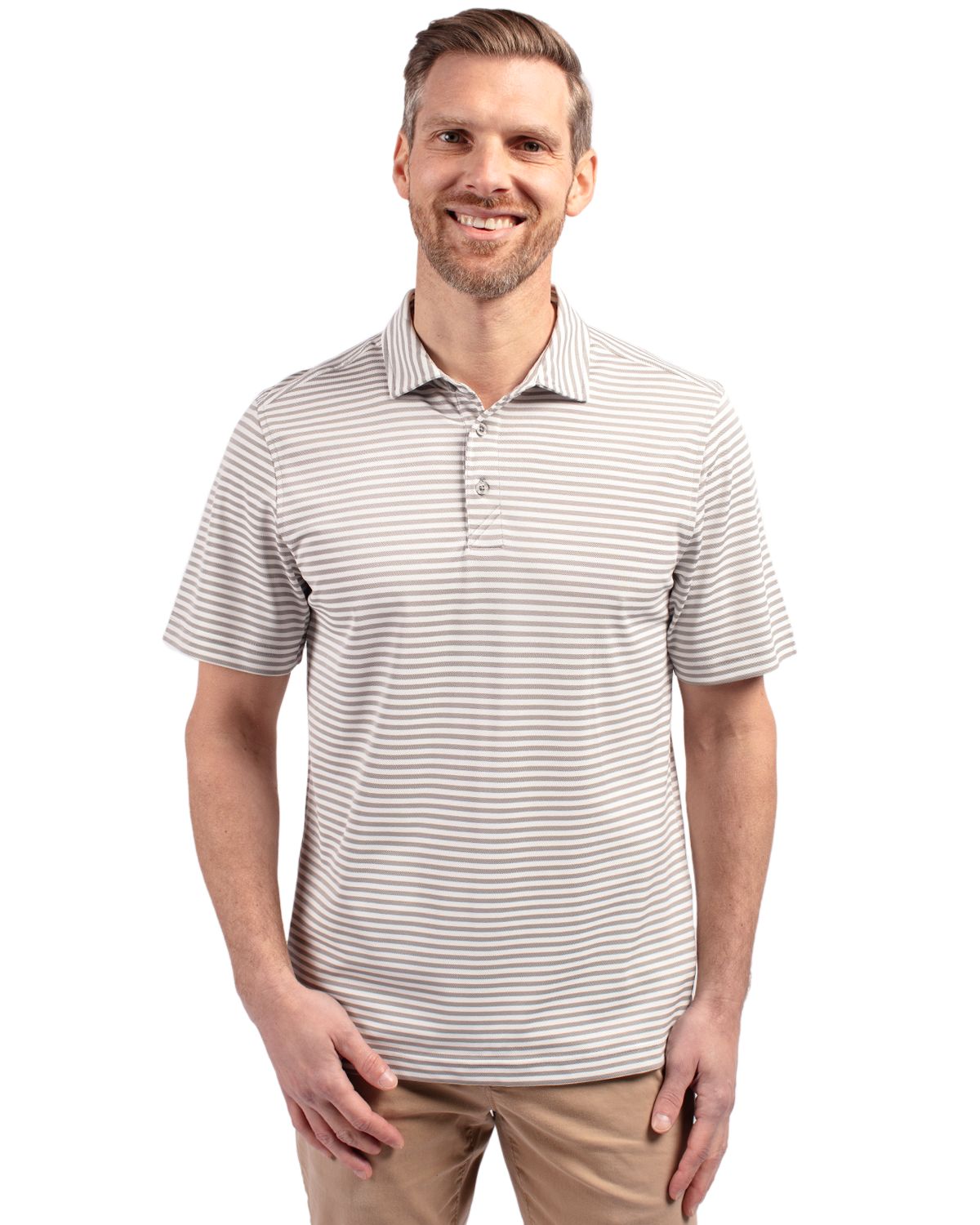 Cutter & Buck Virtue Recycled Stripe Featherlight Pique Mens Big & Tall Polo Big & Tall 13