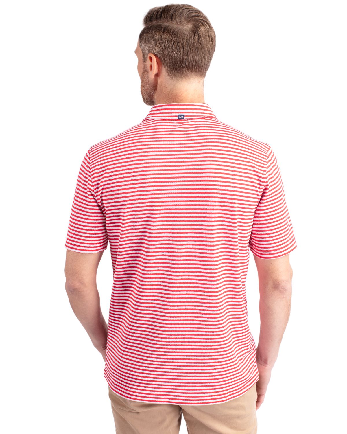 Cutter & Buck Virtue Recycled Stripe Featherlight Pique Mens Big & Tall Polo Big & Tall 123