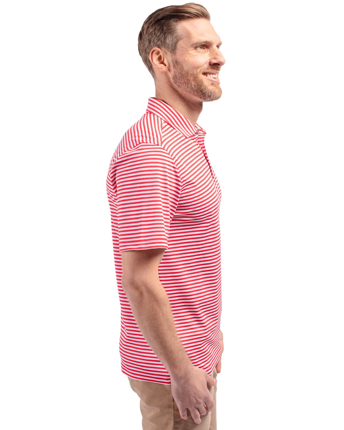 Cutter & Buck Virtue Recycled Stripe Featherlight Pique Mens Big & Tall Polo Big & Tall 15