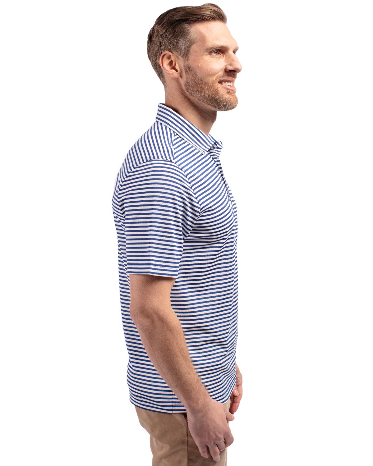 Cutter & Buck Virtue Recycled Stripe Featherlight Pique Mens Big & Tall Polo Big & Tall 128