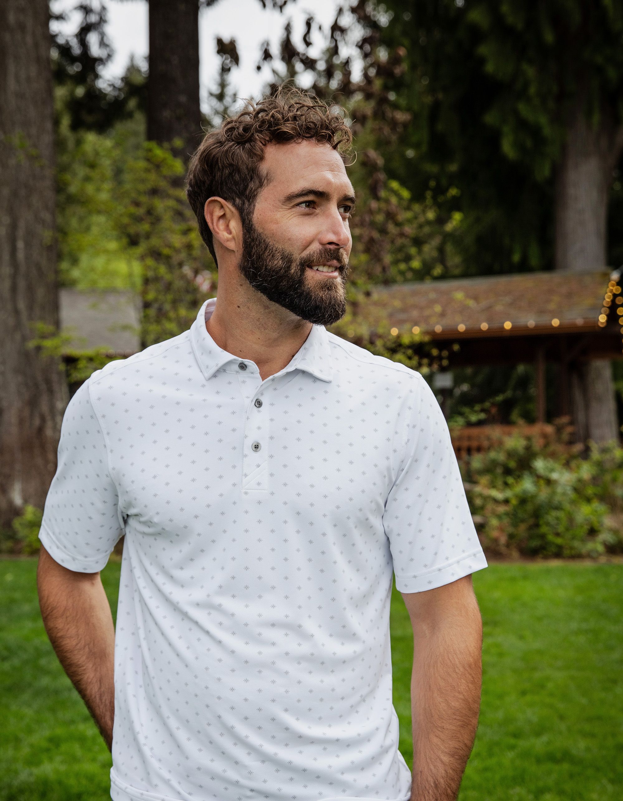 Cutter & Buck Virtue Recycled Tile Print Featherlight Pique Mens Big & Tall  Polo Big & Tall 64