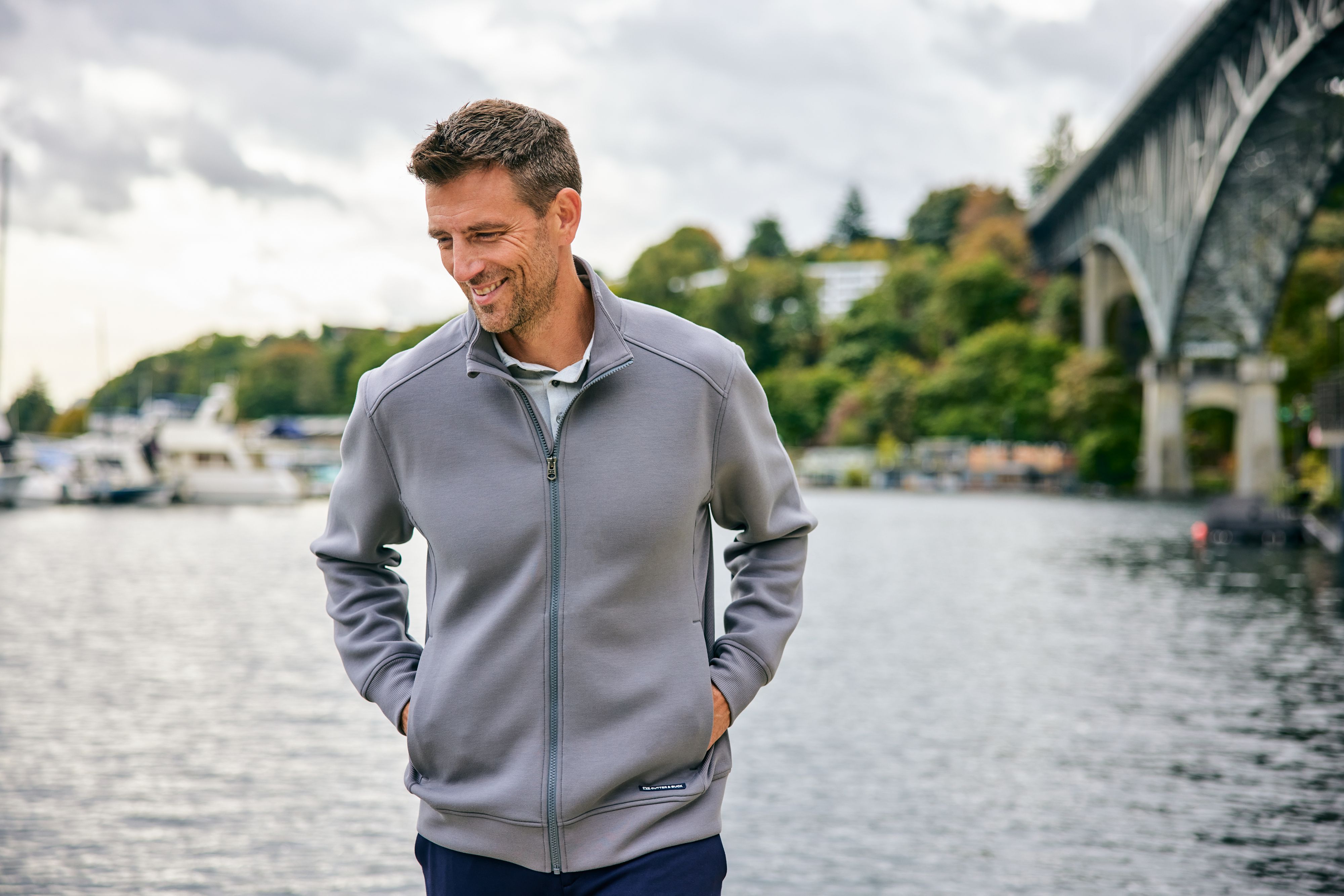 Cutter & Buck Roam Recycled Buttery-Soft Knit Mens Full Zip Jacket 24