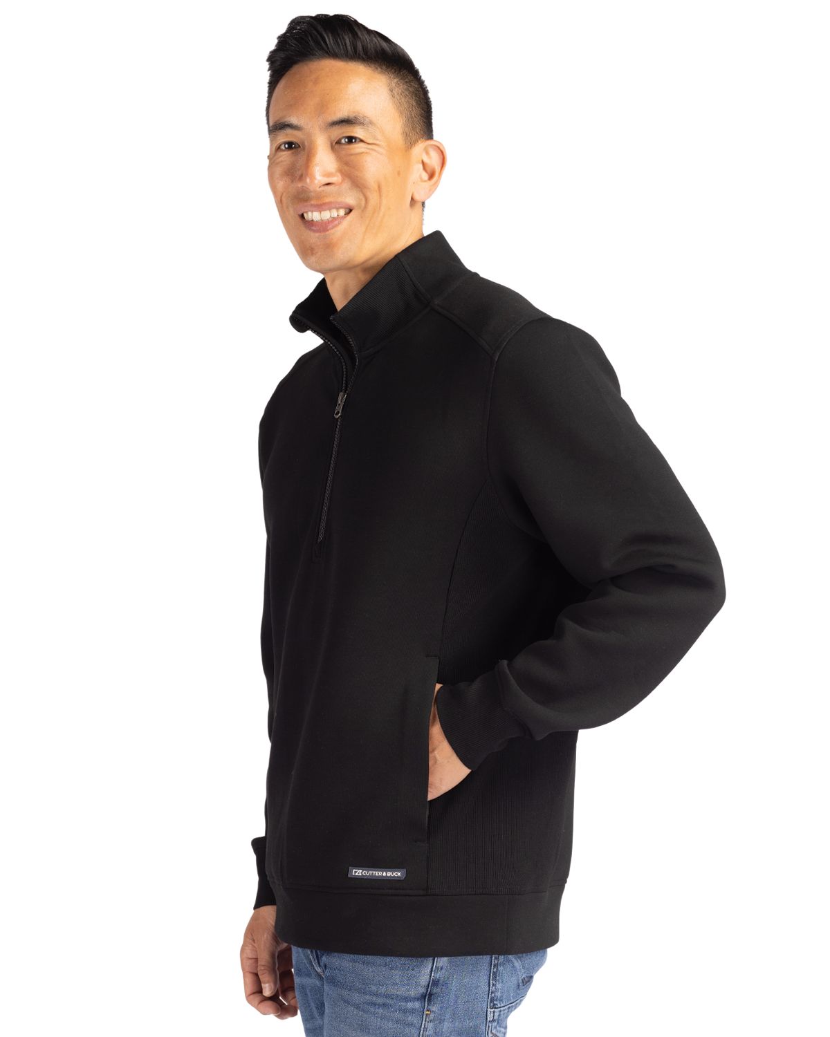 Cutter & Buck Roam Recycled Buttery-Soft Knit Mens Quarter Zip Jacket 91