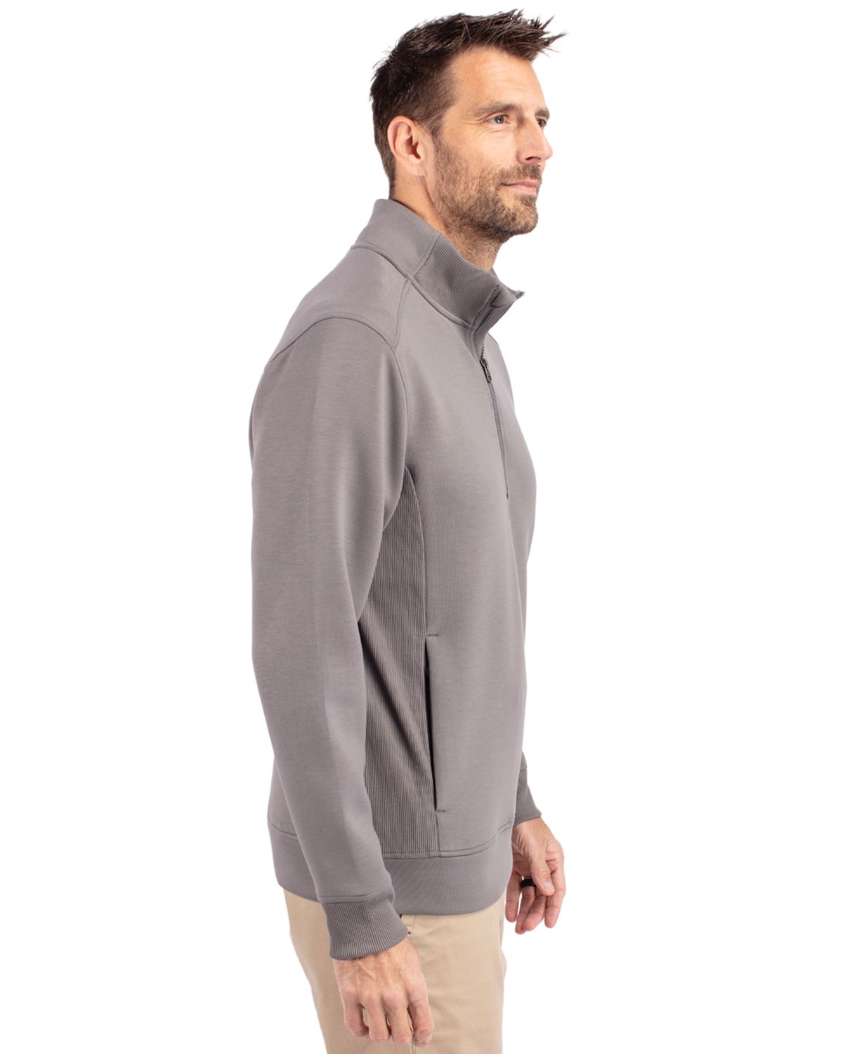 Cutter & Buck Roam Recycled Buttery-Soft Knit Mens Quarter Zip Jacket 87
