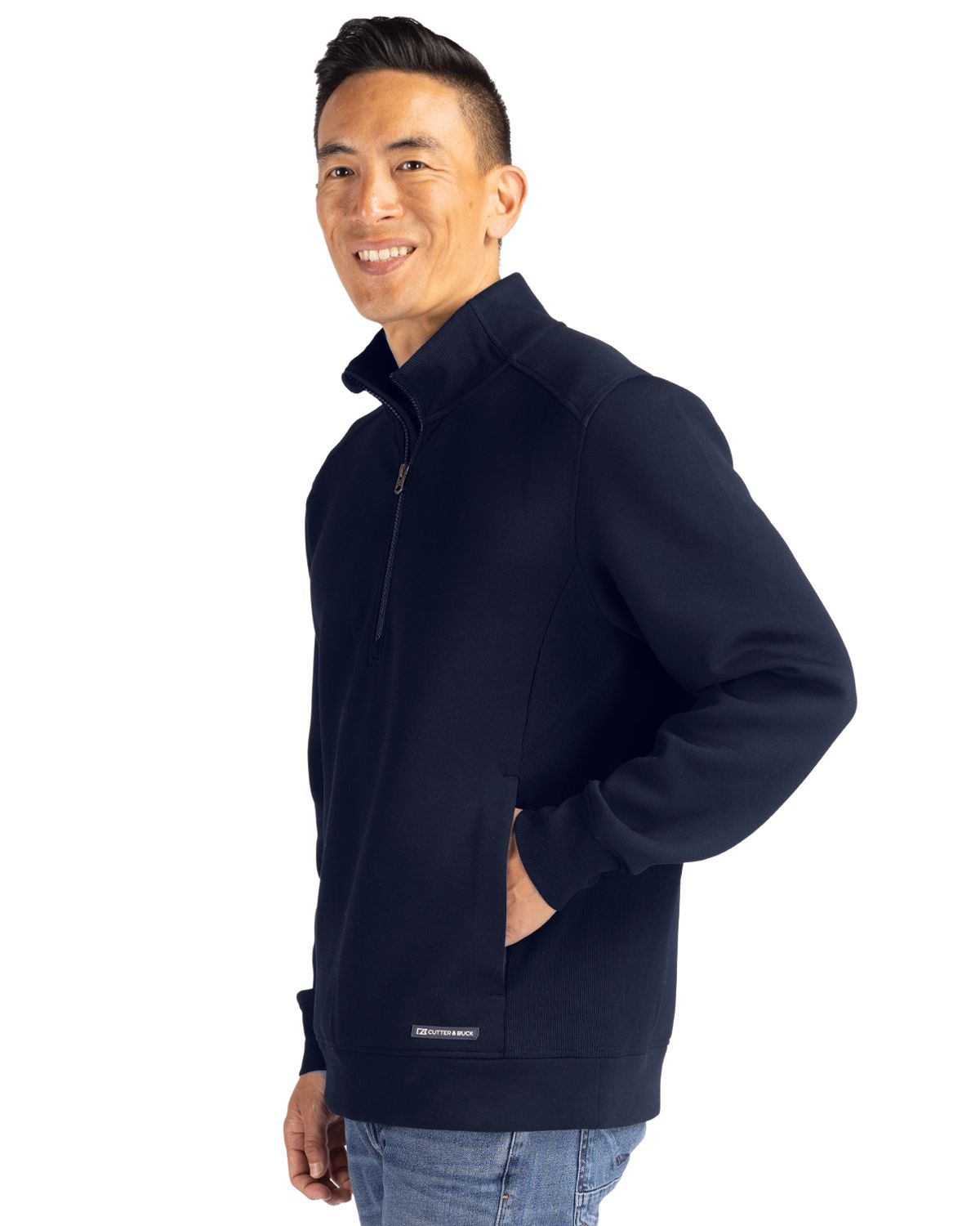 Cutter & Buck Roam Recycled Buttery-Soft Knit Mens Quarter Zip Jacket 64
