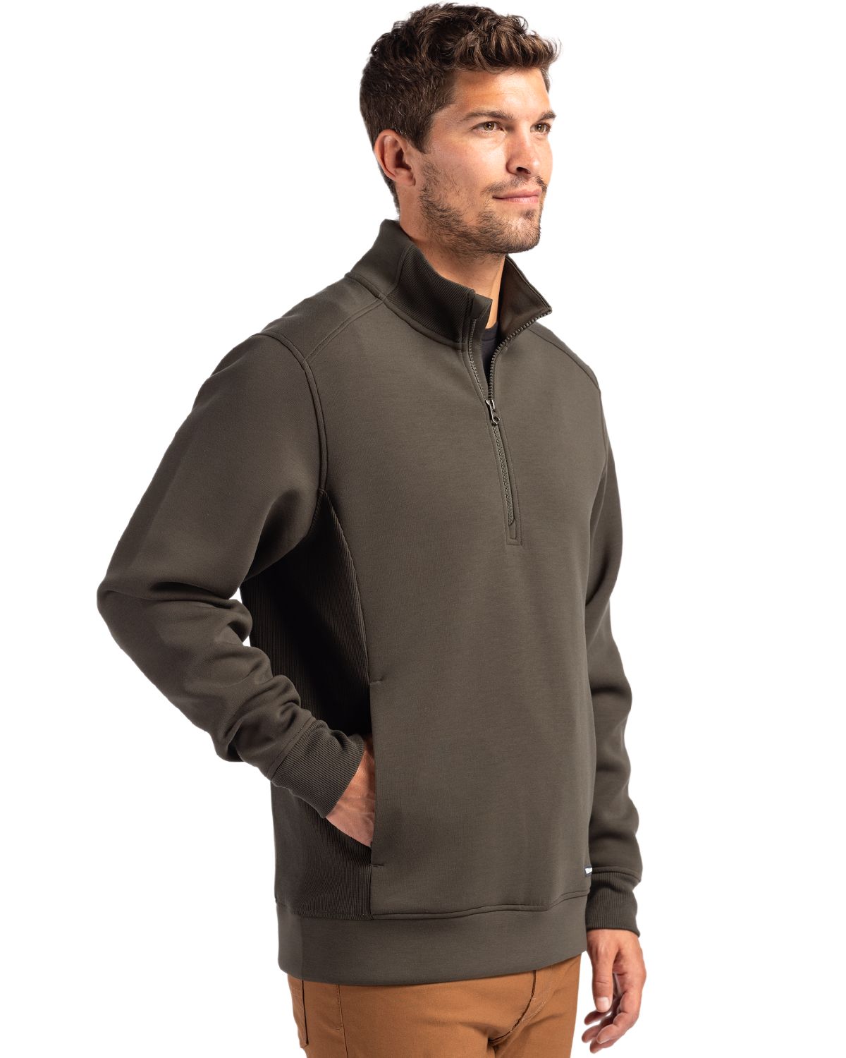 Cutter & Buck Roam Recycled Buttery-Soft Knit Mens Quarter Zip Jacket 72