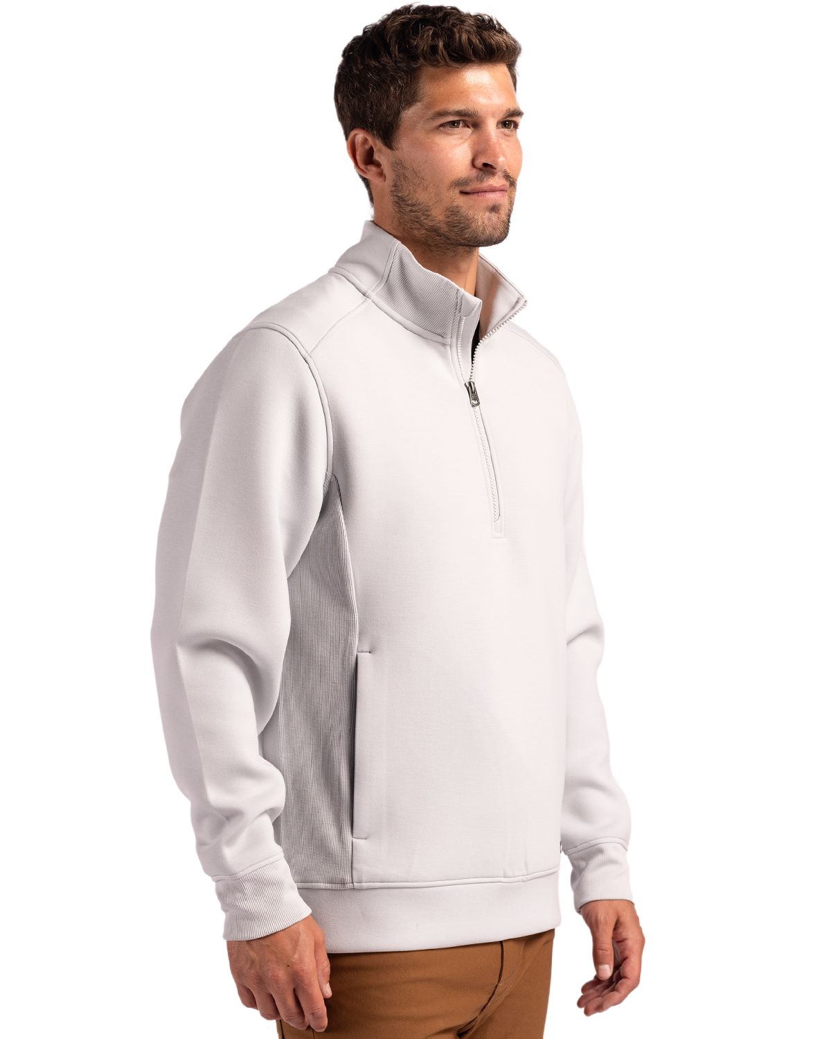 Cutter & Buck Roam Recycled Buttery-Soft Knit Mens Quarter Zip Jacket 81