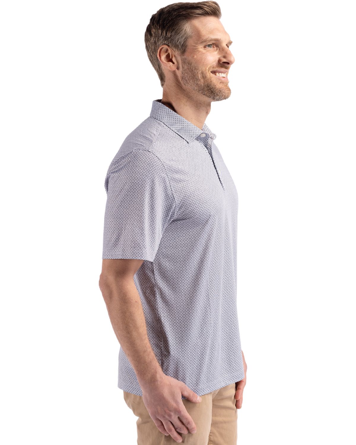 Cutter & Buck Pike Recycled Diamond Dot Print Mens Polo 86