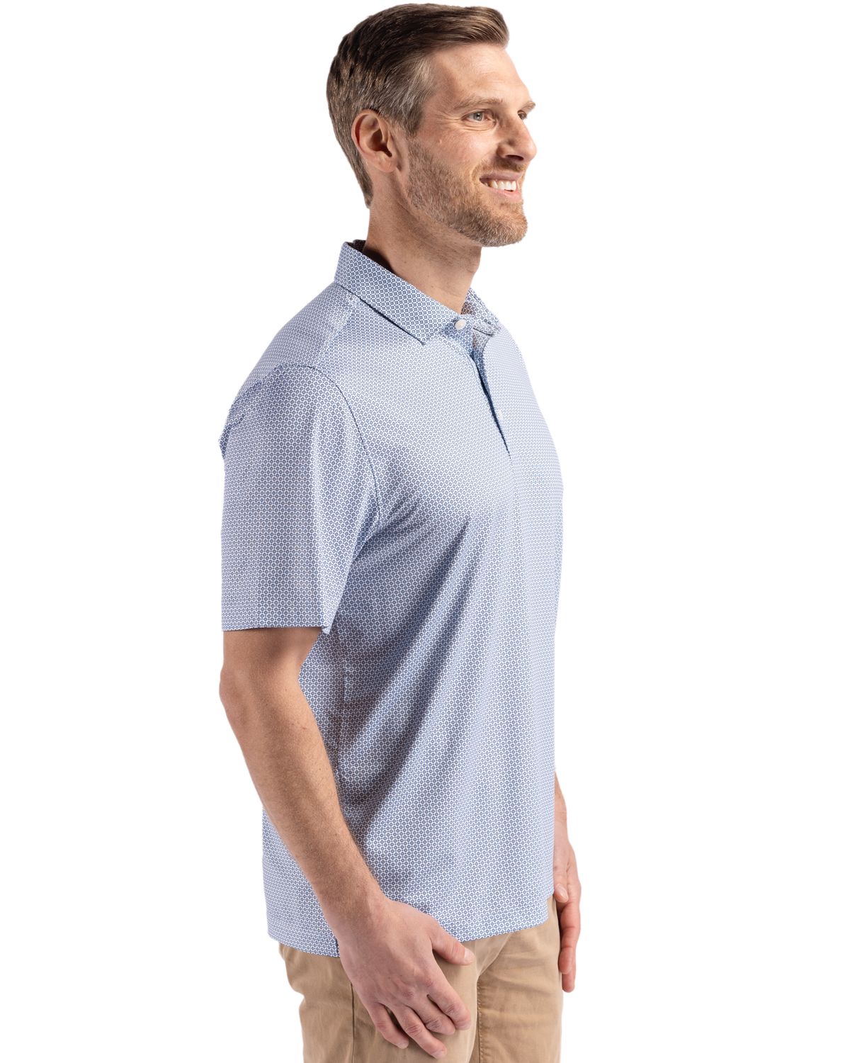 Cutter & Buck Pike Recycled Diamond Dot Print Mens Polo 90