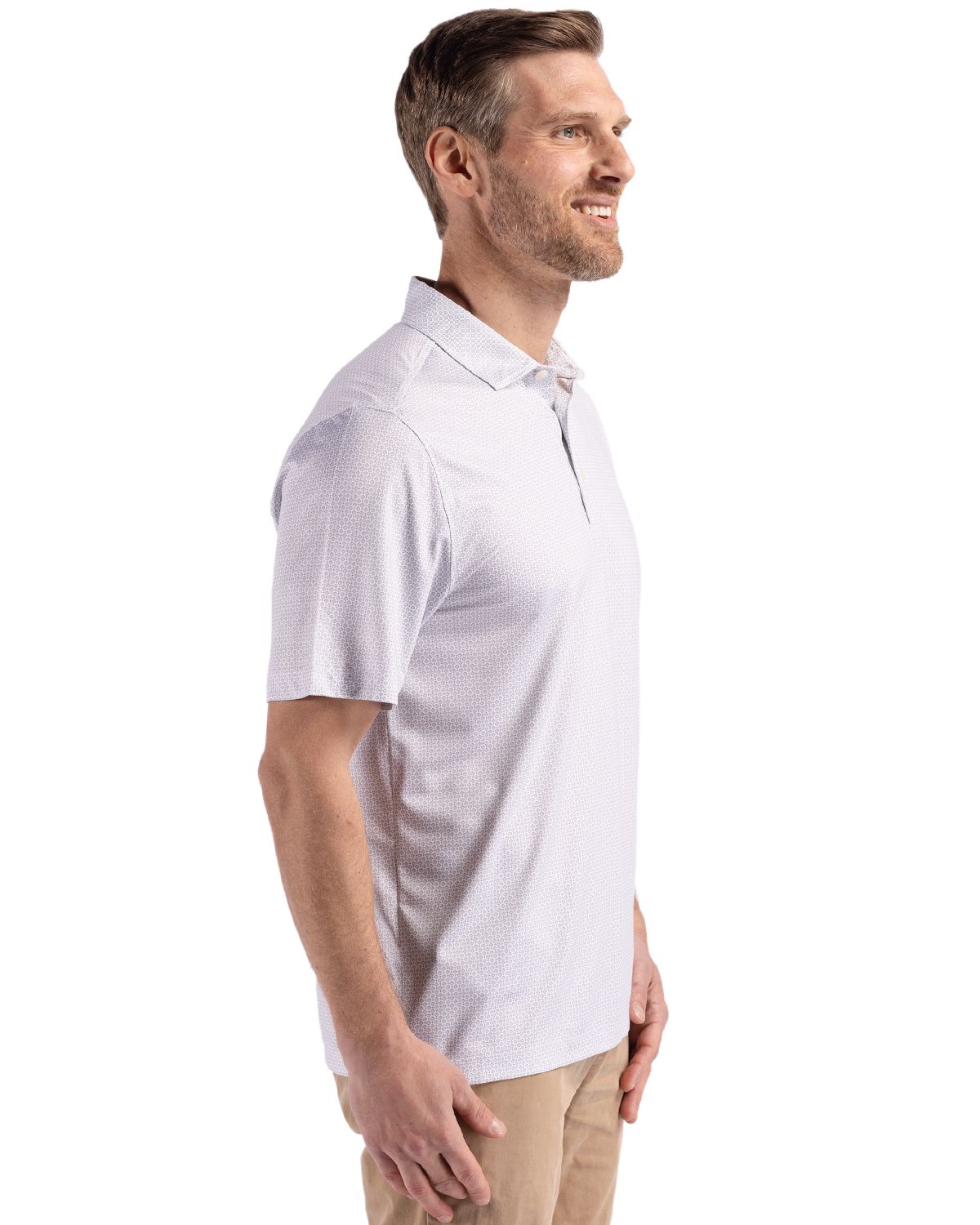 Cutter & Buck Pike Recycled Diamond Dot Print Mens Polo 111