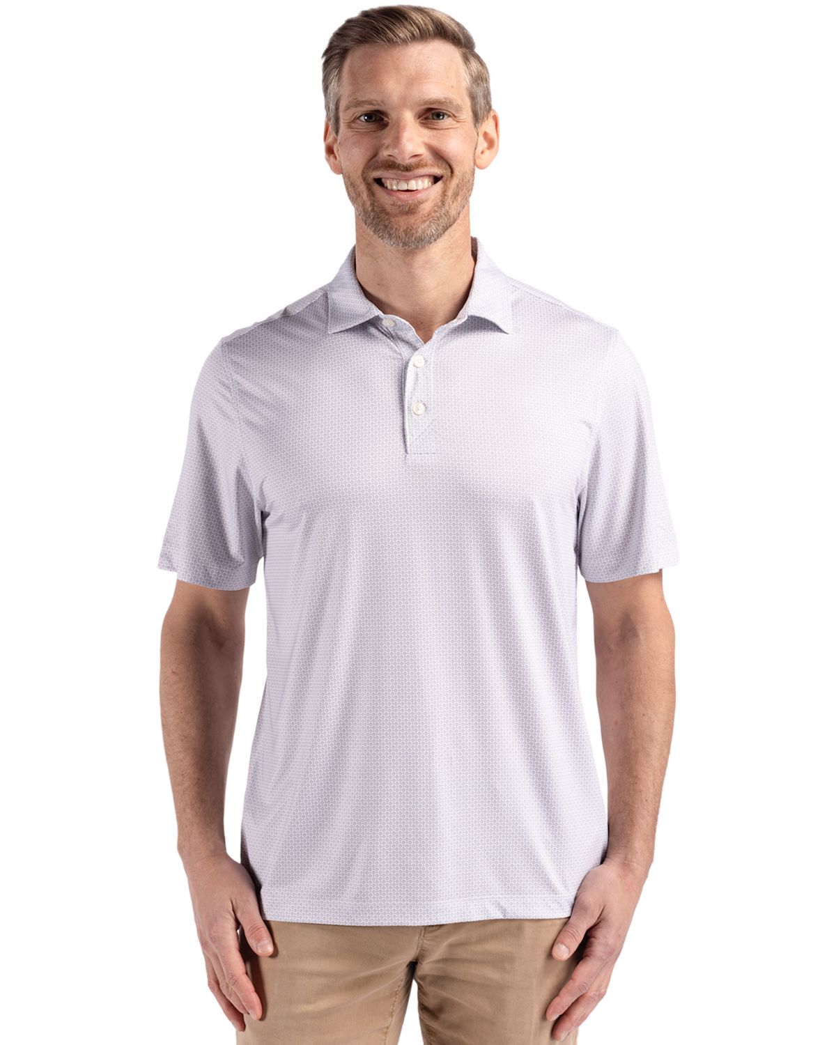 Cutter & Buck Pike Recycled Diamond Dot Print Mens Polo 113