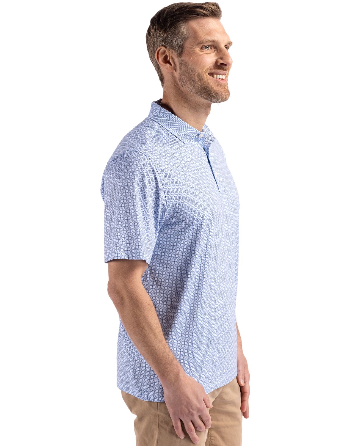 Cutter & Buck Pike Recycled Diamond Dot Print Mens Polo 104