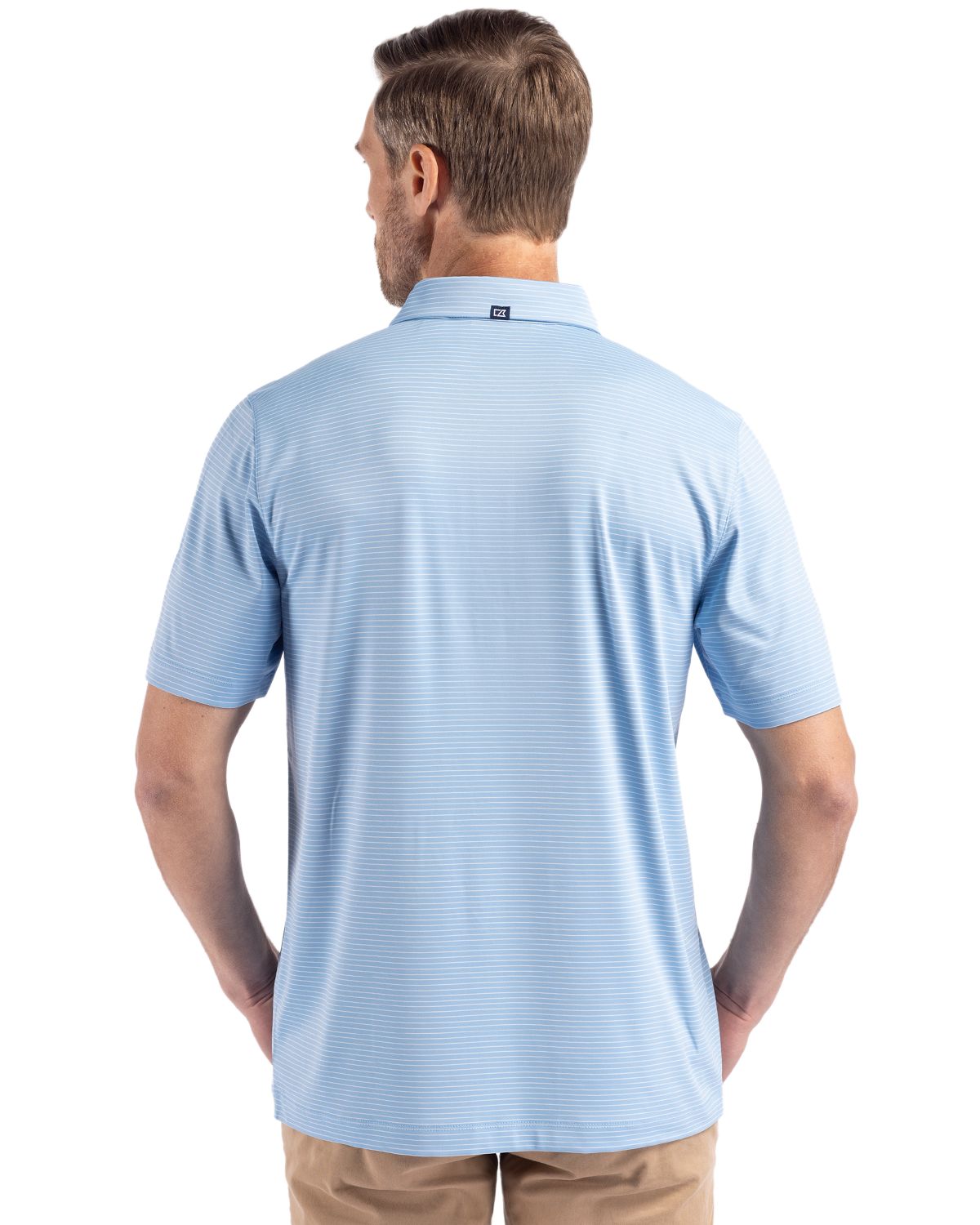 Cutter & Buck Forge Recycled Fine Line Stripe Four-Way Stretch Mens Polo 115