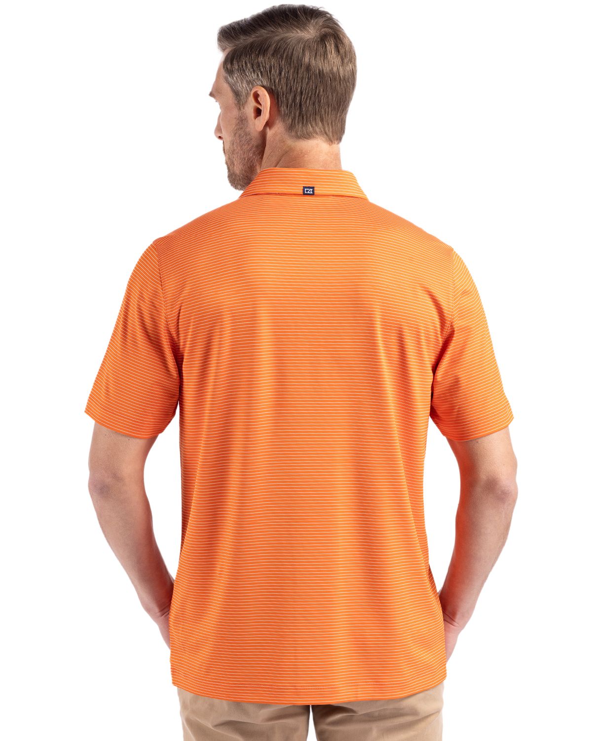 Cutter & Buck Forge Recycled Fine Line Stripe Four-Way Stretch Mens Polo 121