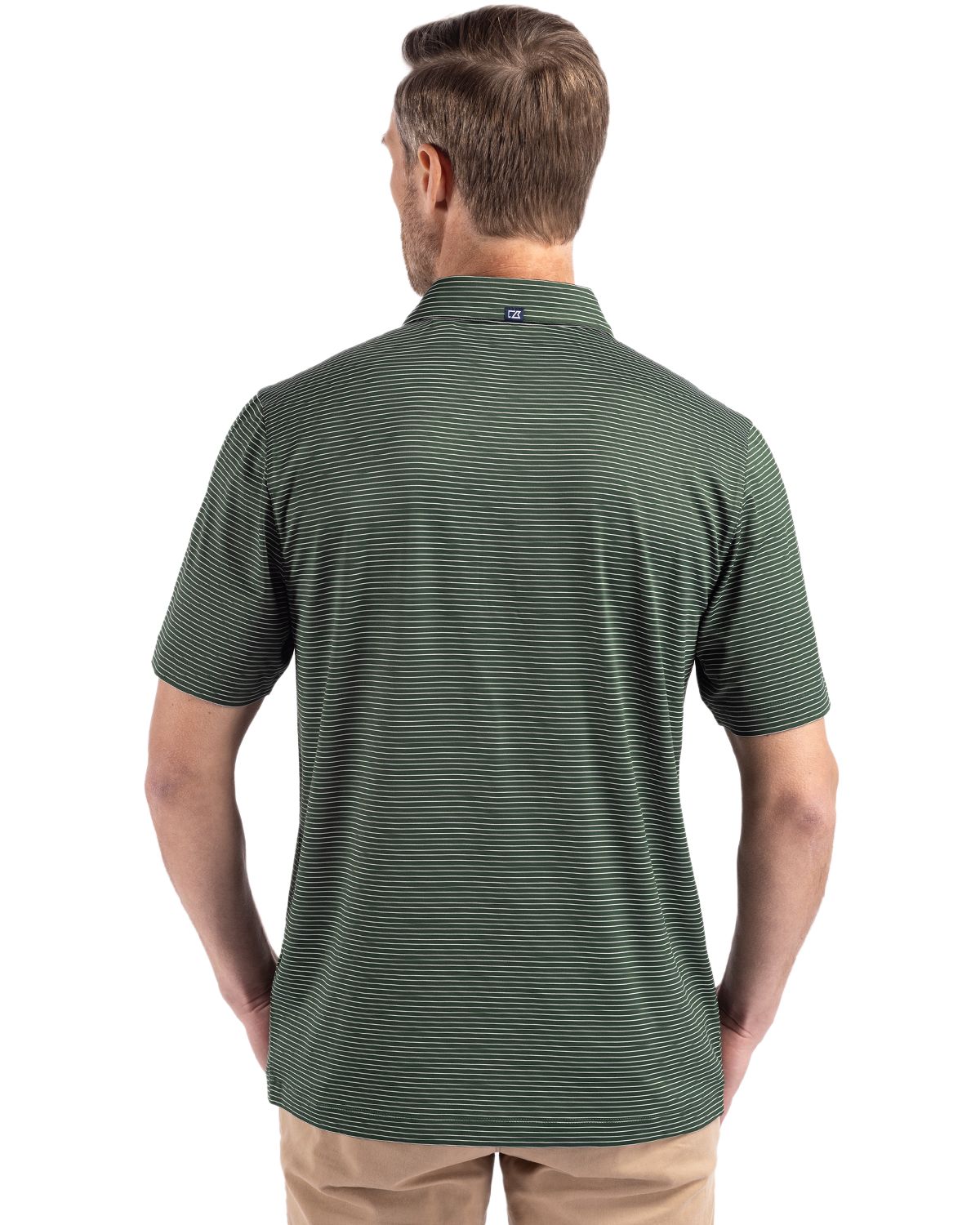 Cutter & Buck Forge Recycled Fine Line Stripe Four-Way Stretch Mens Polo 137