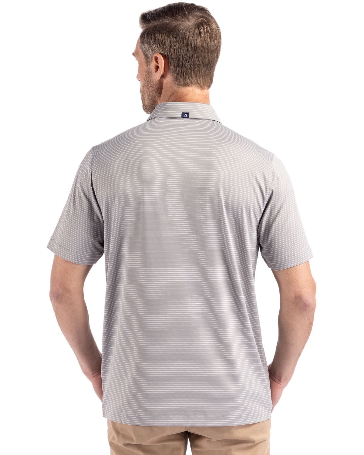 Cutter & Buck Forge Recycled Fine Line Stripe Four-Way Stretch Mens Polo 106
