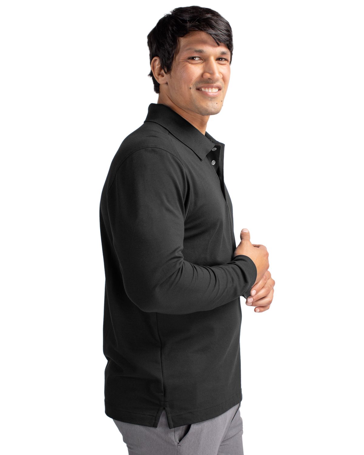 Cutter & Buck Advantage Recycled Cotton-Blend Pique Mens Long Sleeve Polo 73