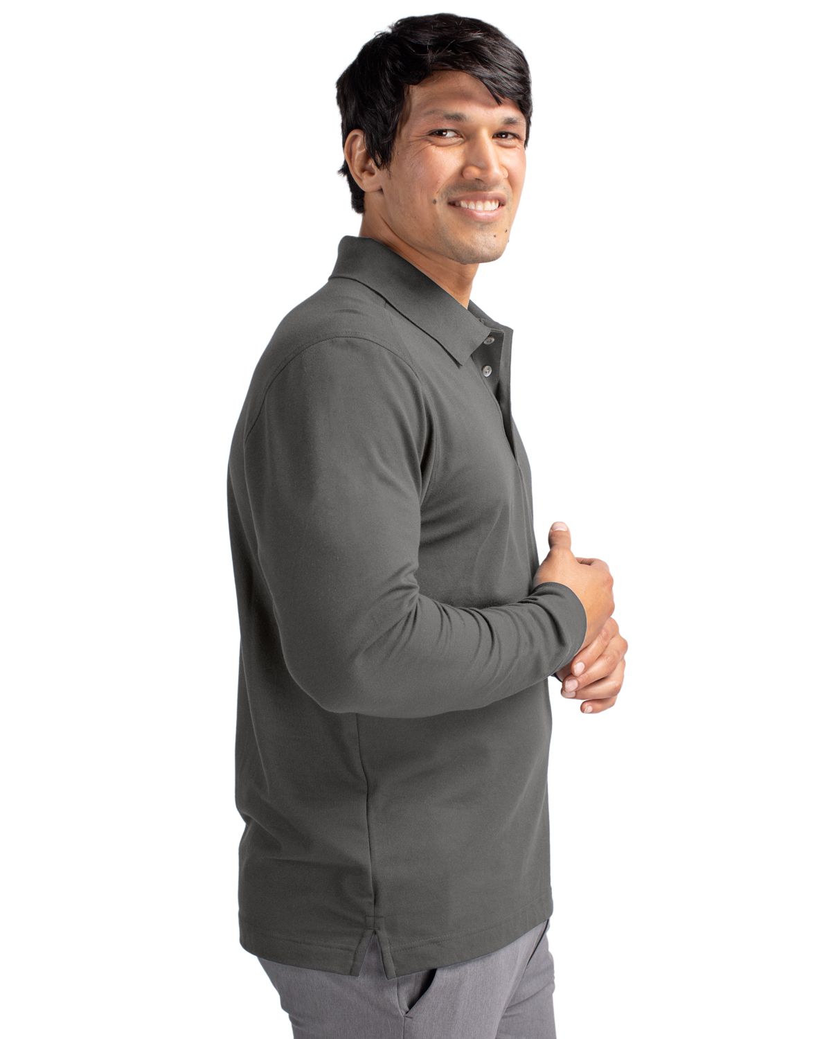 Cutter & Buck Advantage Recycled Cotton-Blend Pique Mens Long Sleeve Polo 71