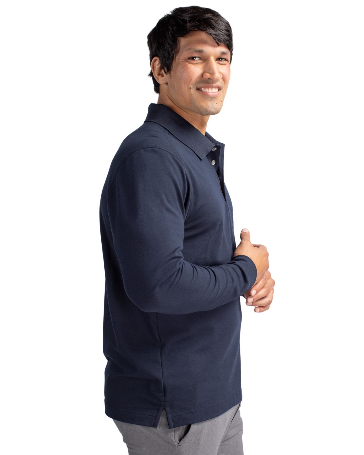 Cutter & Buck Advantage Recycled Cotton-Blend Pique Mens Long Sleeve Polo 57