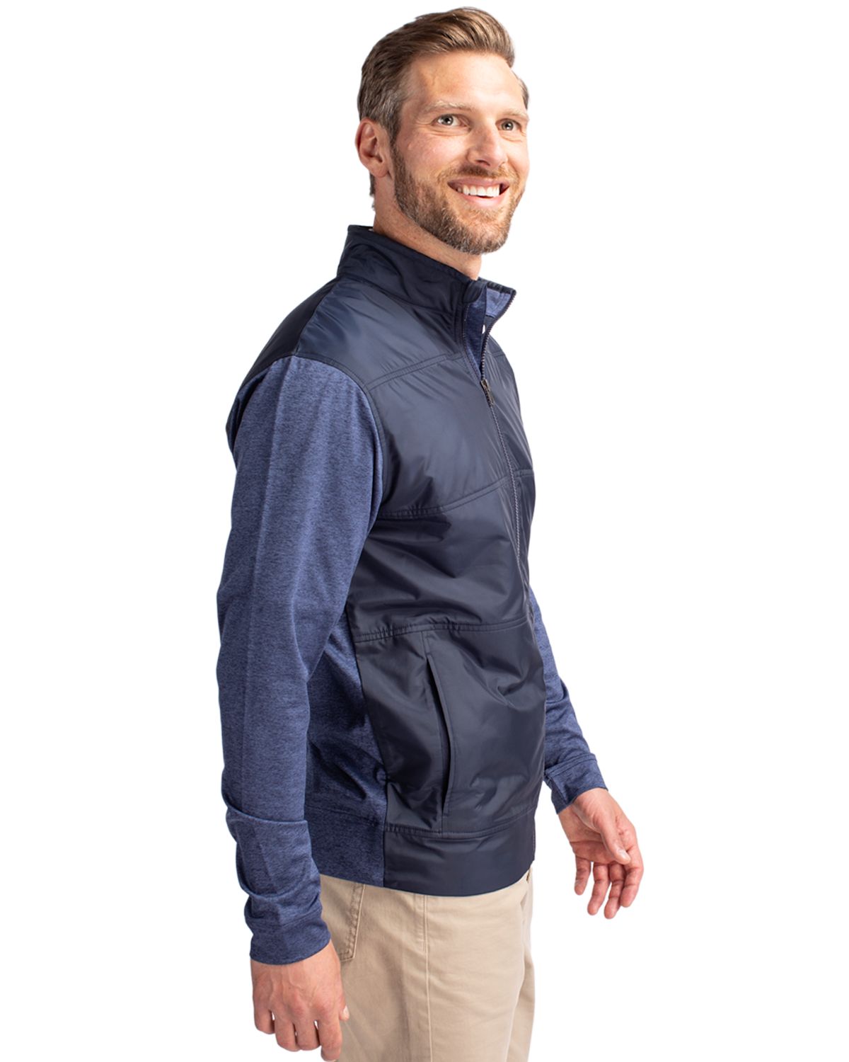 Cutter & Buck Stealth Recycled Hybrid Quilted Mens Big & Tall Windbreaker Jacket Big & Tall
