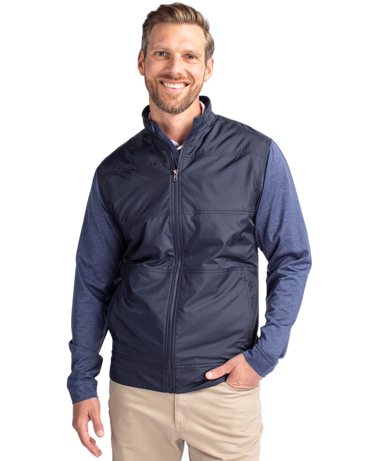 Cutter & Buck Stealth Recycled Hybrid Quilted Mens Big & Tall Windbreaker Jacket Big & Tall