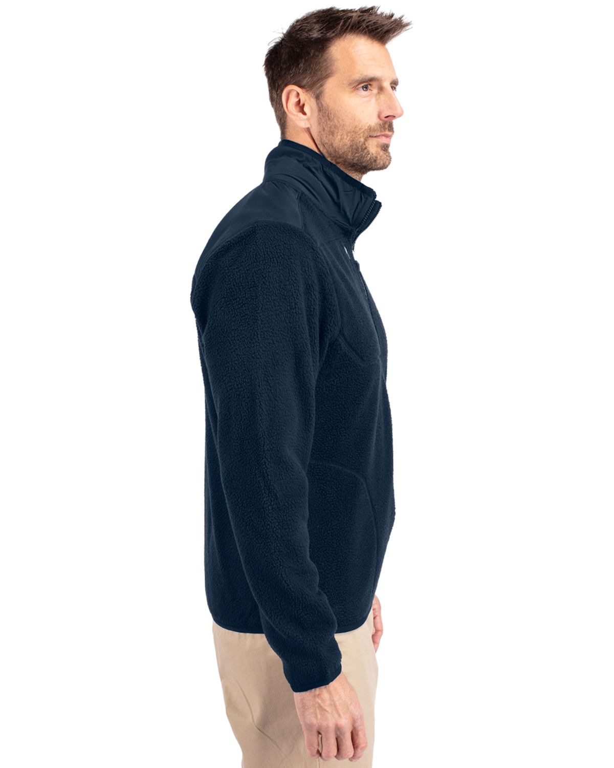 Cutter & Buck Cascade Epic Comfort Recycled Sherpa Fleece Mens Big & Tall Full Zip Jacket Big & Tall 63