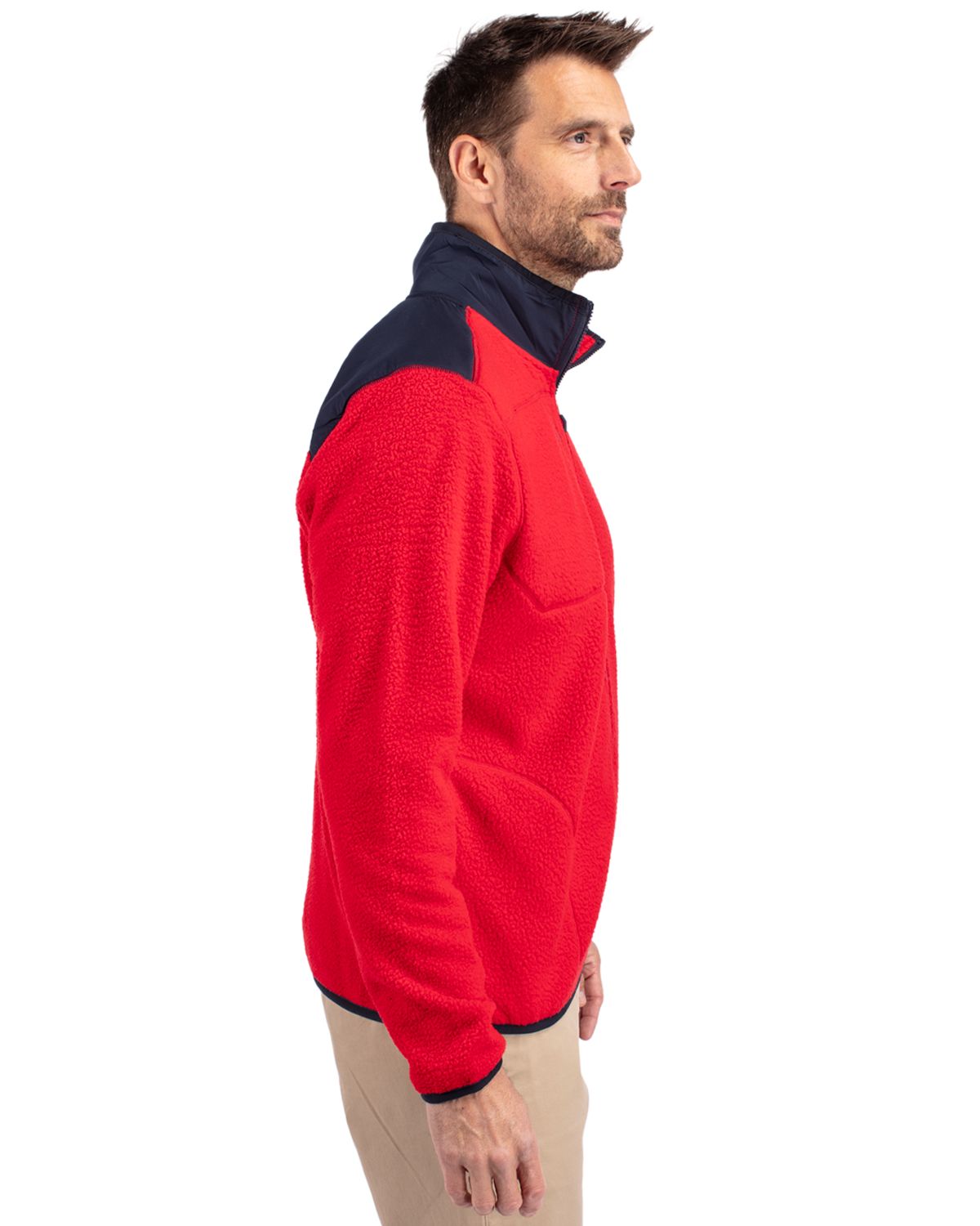 Cutter & Buck Cascade Epic Comfort Recycled Sherpa Fleece Mens Big & Tall Full Zip Jacket Big & Tall 66