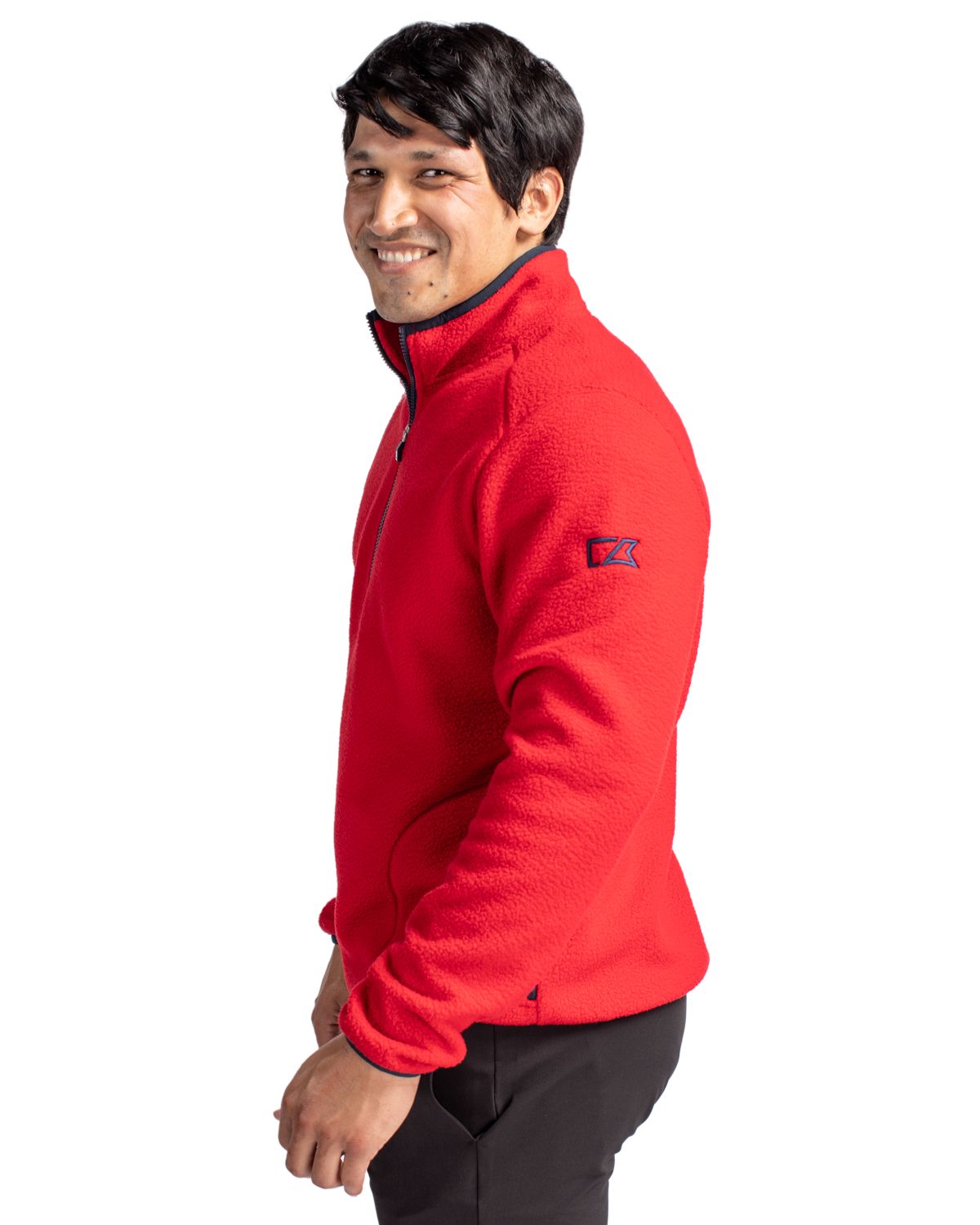 Cutter & Buck Cascade Epic Comfort Recycled Sherpa Fleece Mens Quarter Zip Jacket 87
