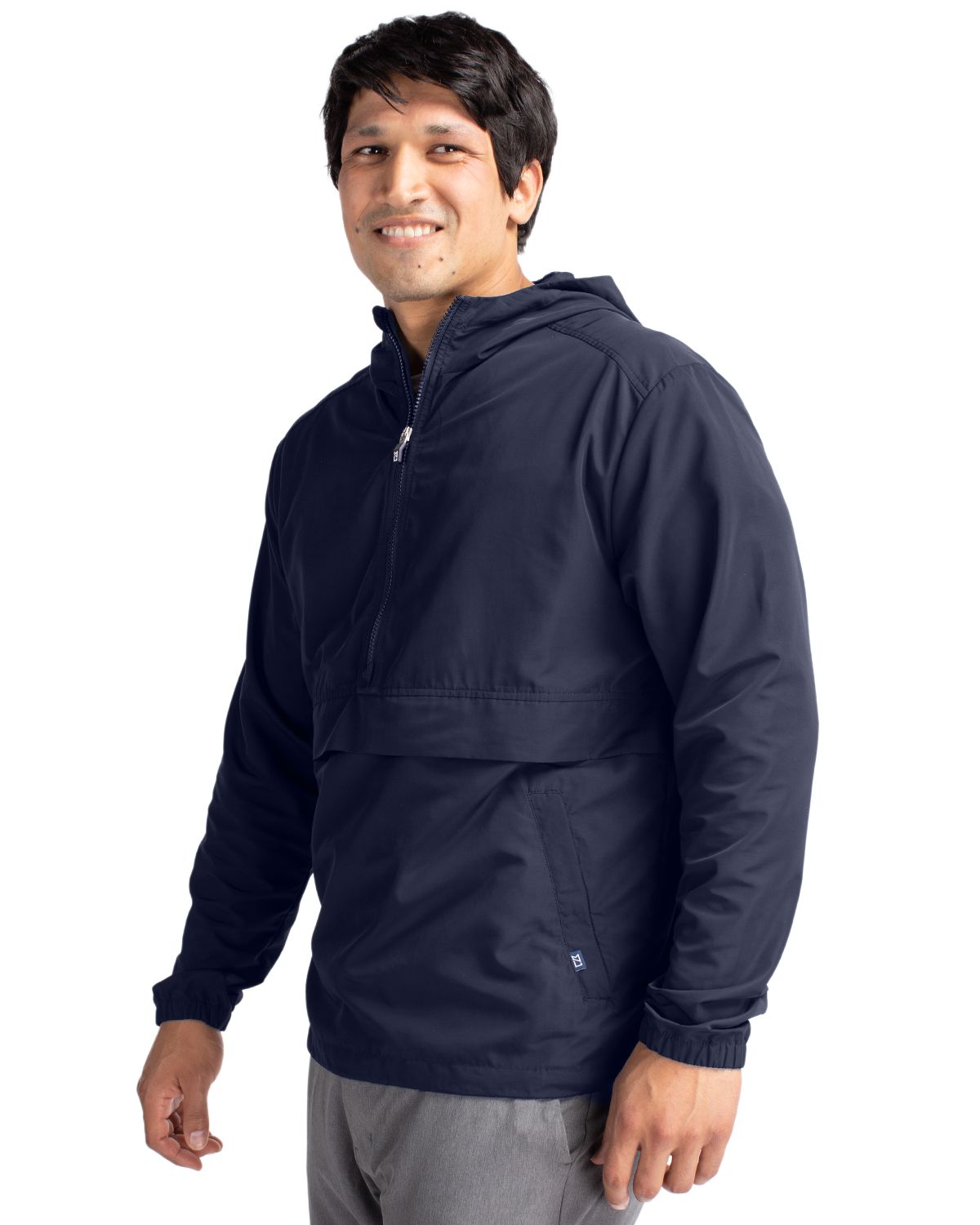 Cutter & Buck Charter Recycled Packable Mens Half Zip Anorak Jacket 130