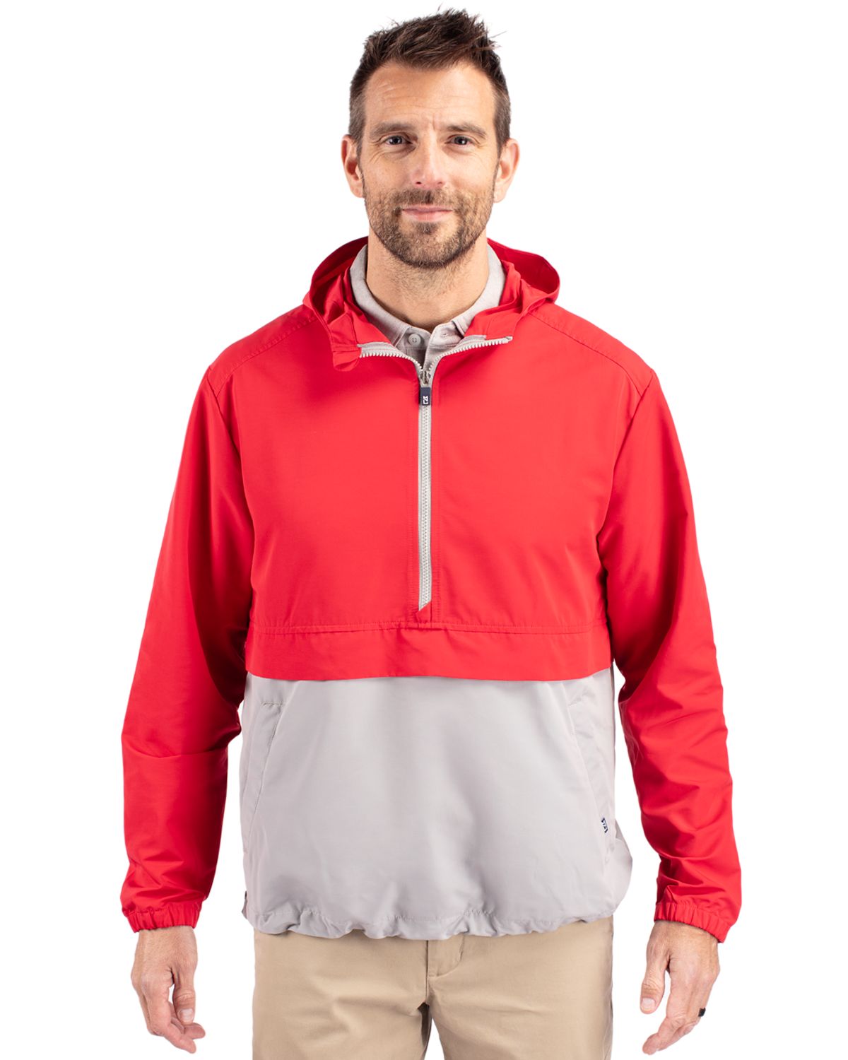 Cutter & Buck Charter Recycled Packable Mens Half Zip Anorak Jacket 91
