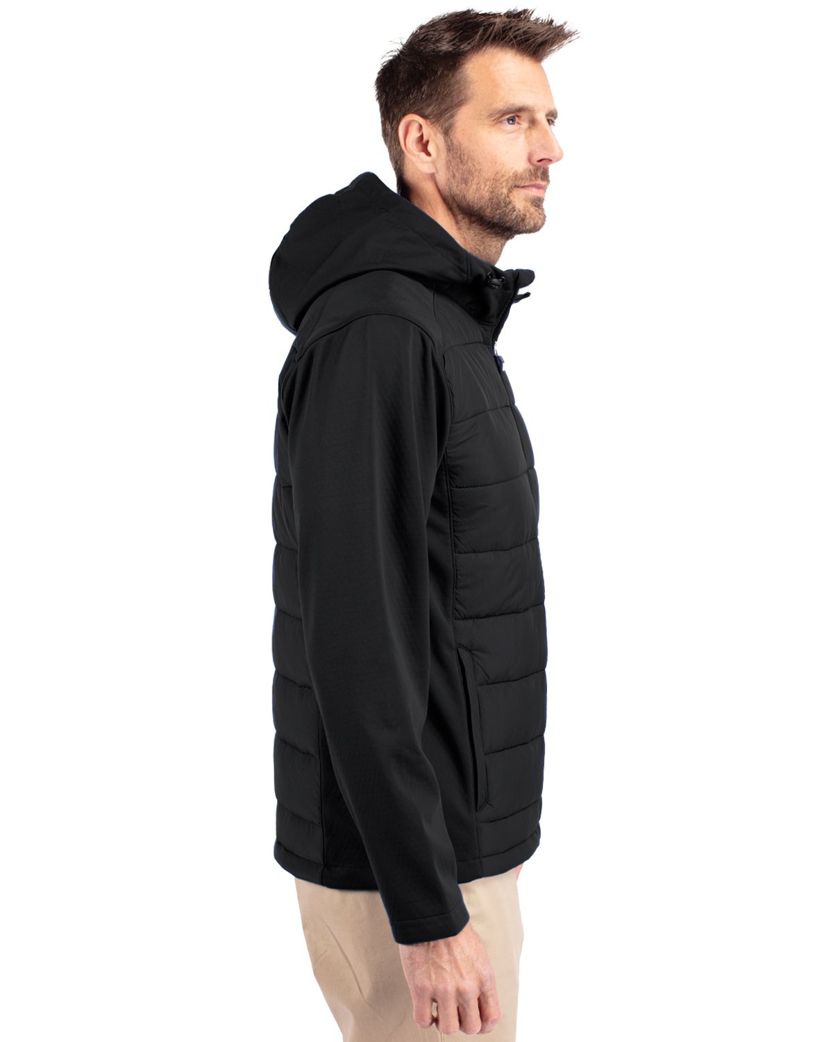 Cutter & Buck Evoke Epic Versatility Recycled Hybrid Softshell Mens Big & Tall Full Zip Hooded Jacket Big & Tall 35