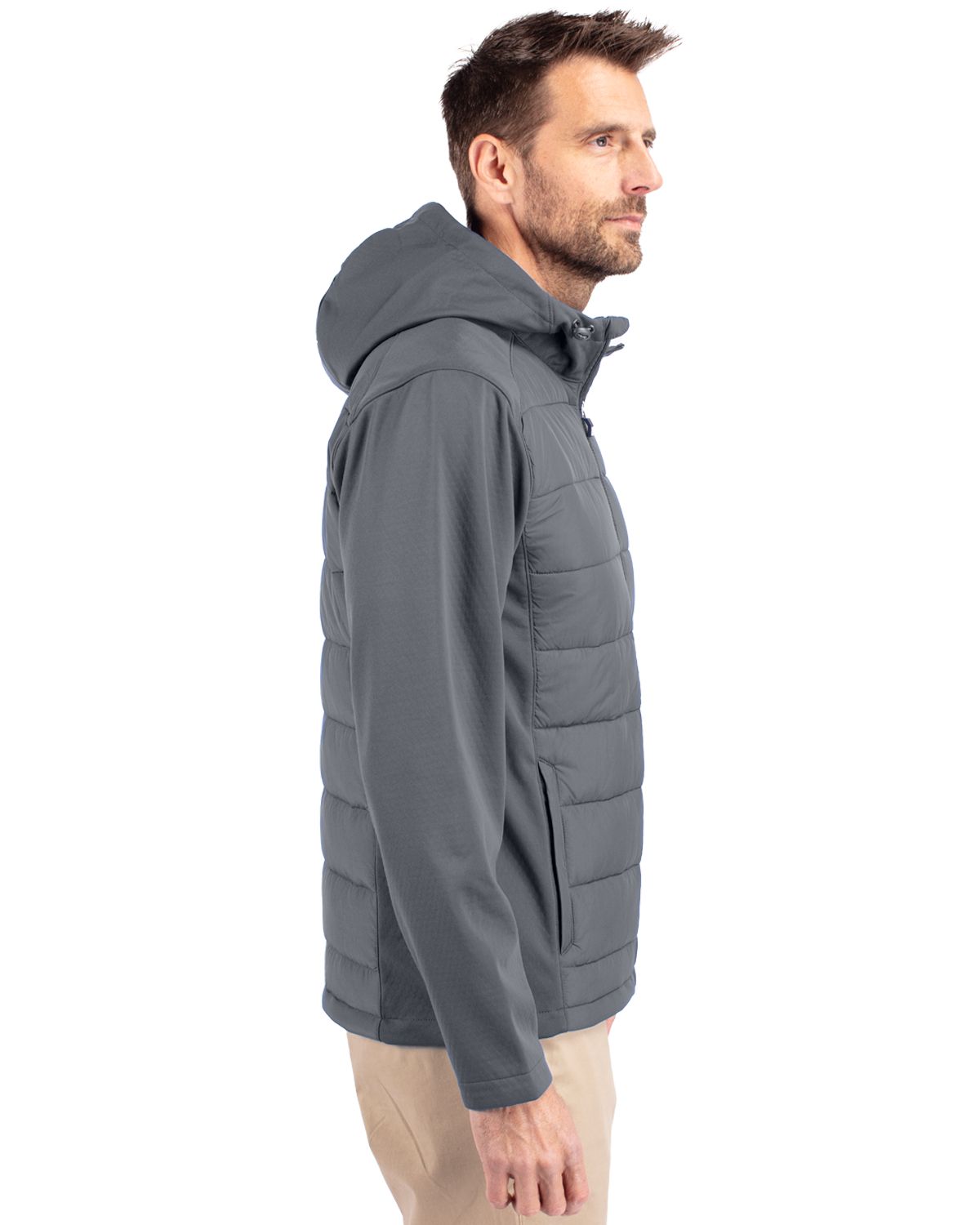 Cutter & Buck Evoke Epic Versatility Recycled Hybrid Softshell Mens Big & Tall Full Zip Hooded Jacket Big & Tall 48