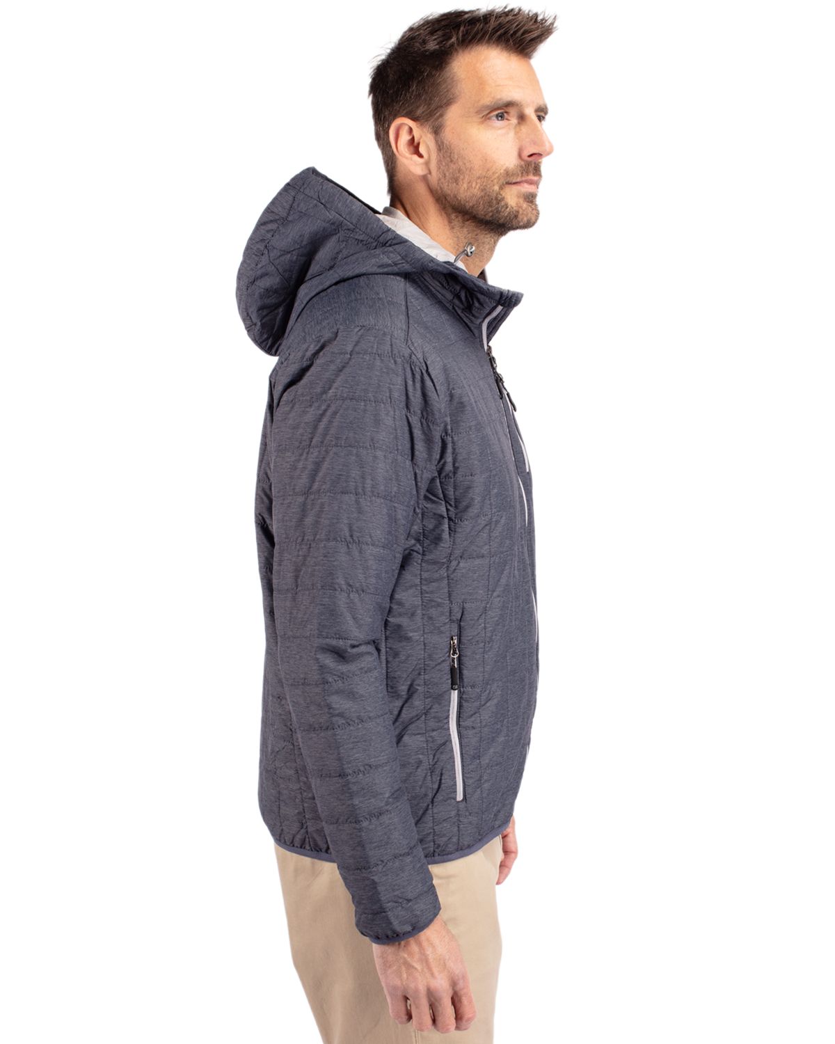 Cutter & Buck Rainier Recycled Insulated Puffer Mens Full Zip Hooded Jacket Jacket 46