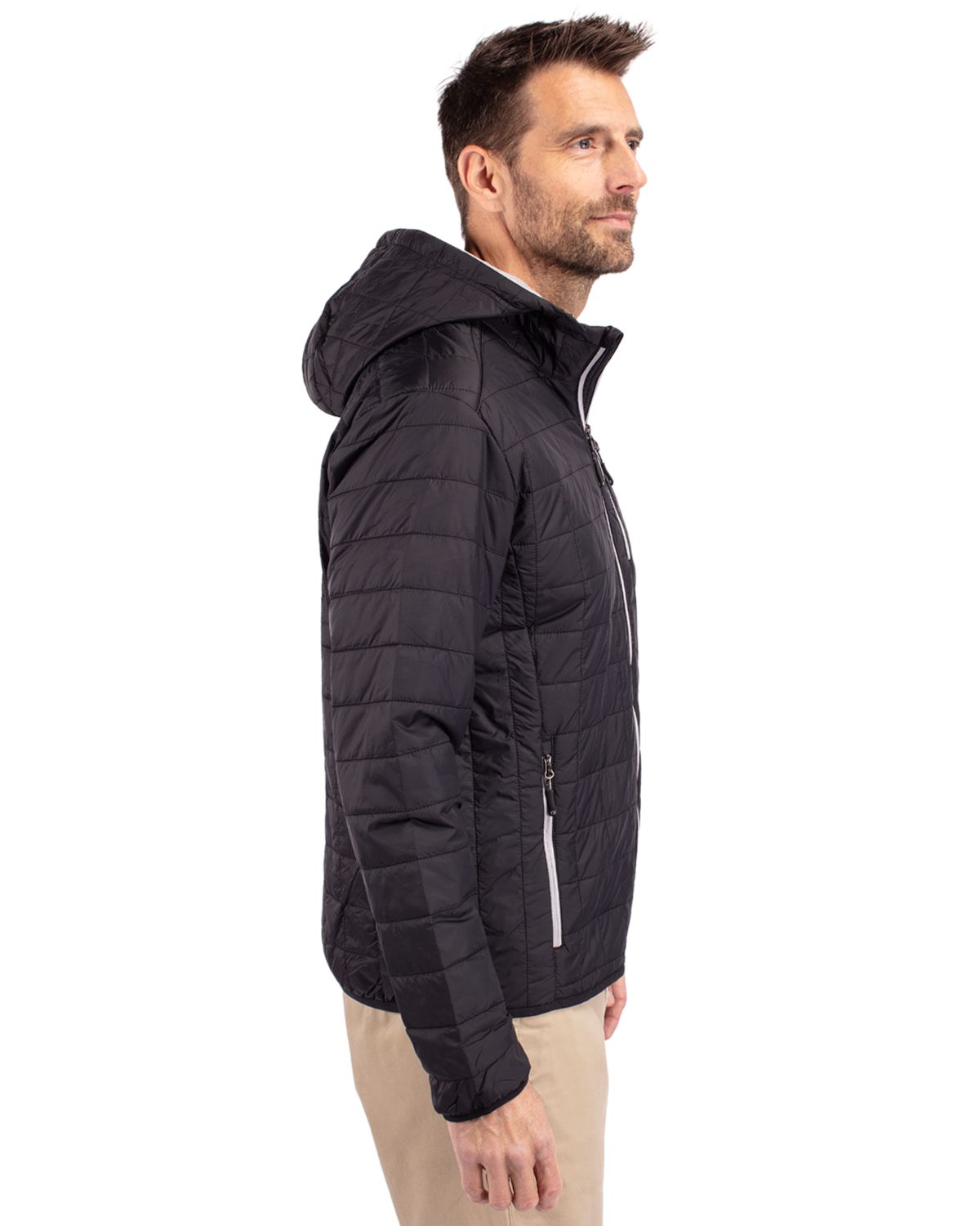 Cutter & Buck Rainier Recycled Insulated Puffer Mens Full Zip Hooded Jacket Jacket 81