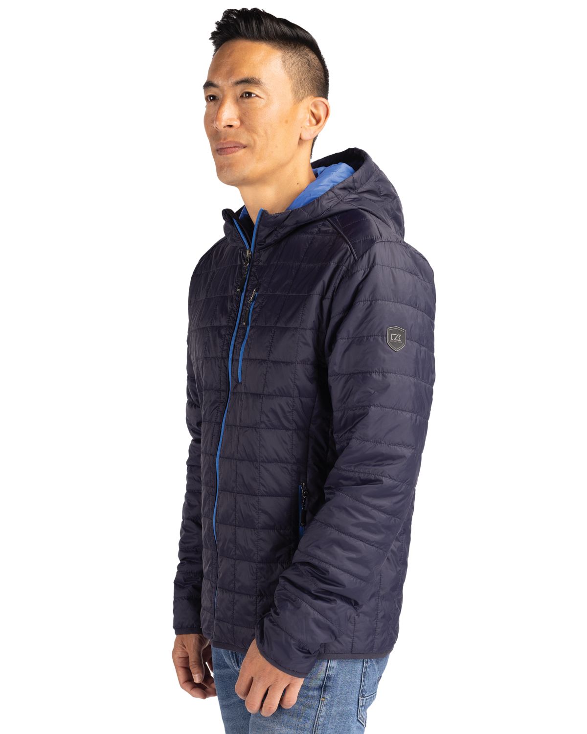 Cutter & Buck Rainier Recycled Insulated Puffer Mens Full Zip Hooded Jacket Jacket 63