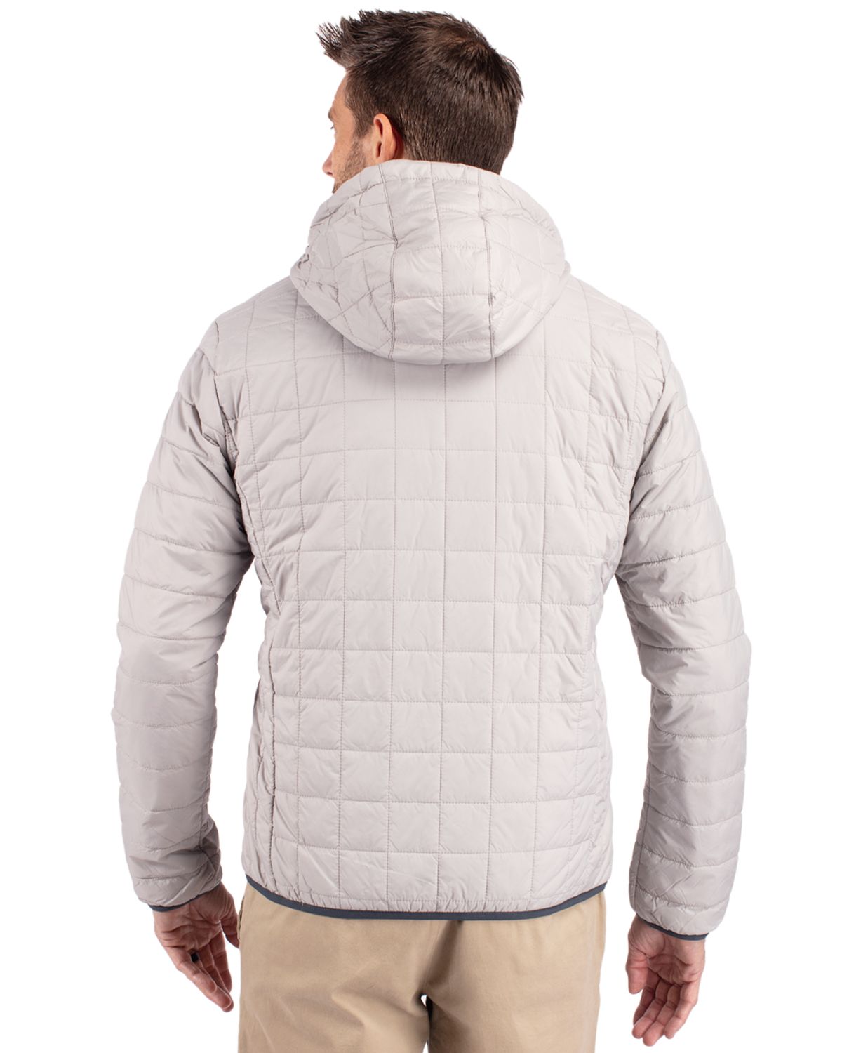 Cutter & Buck Rainier Recycled Insulated Puffer Mens Full Zip Hooded Jacket Jacket 54