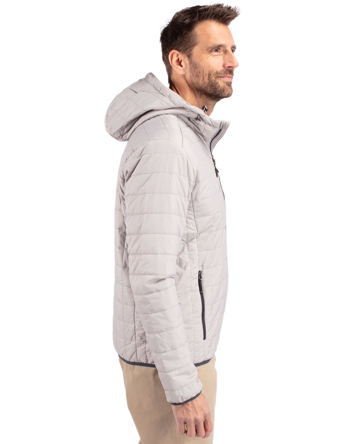 Cutter & Buck Rainier Recycled Insulated Puffer Mens Full Zip Hooded Jacket Jacket 59