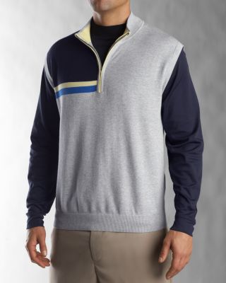 Men's Terrence Cotton Intarsia Half Zip Vest