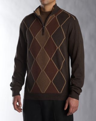B&T Charles Cotton Argyle Half Zip