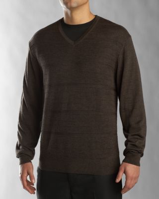 B&T Shadow Stripe Merino V-neck