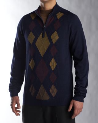 B&T Stamford Merino Argyle Half Zip